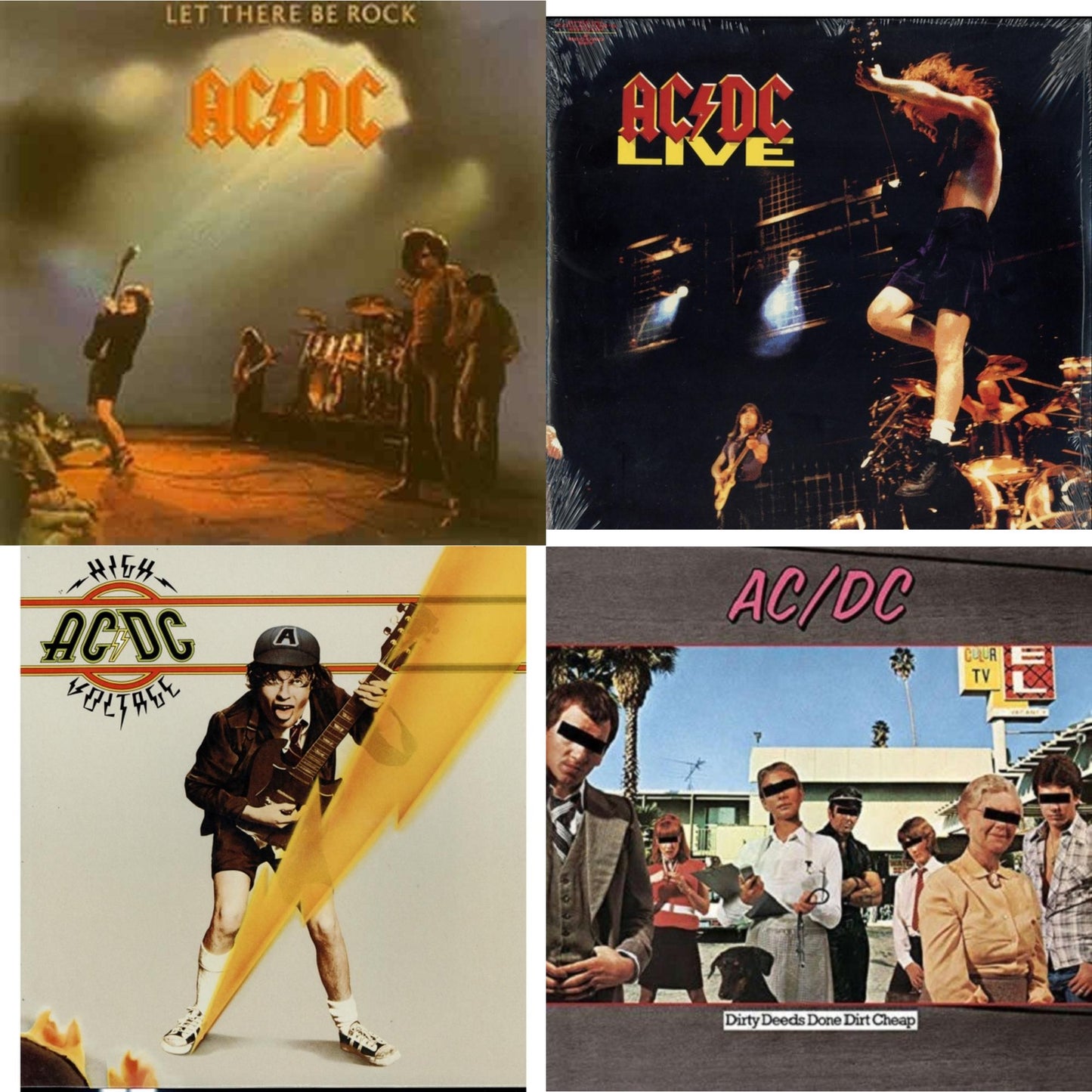 Ac/Dc - High Voltage (180G) & Dirty Deeds Done Dirt Cheap (180G) & Let There Be Rock (180G) & Live (2LP/180G)