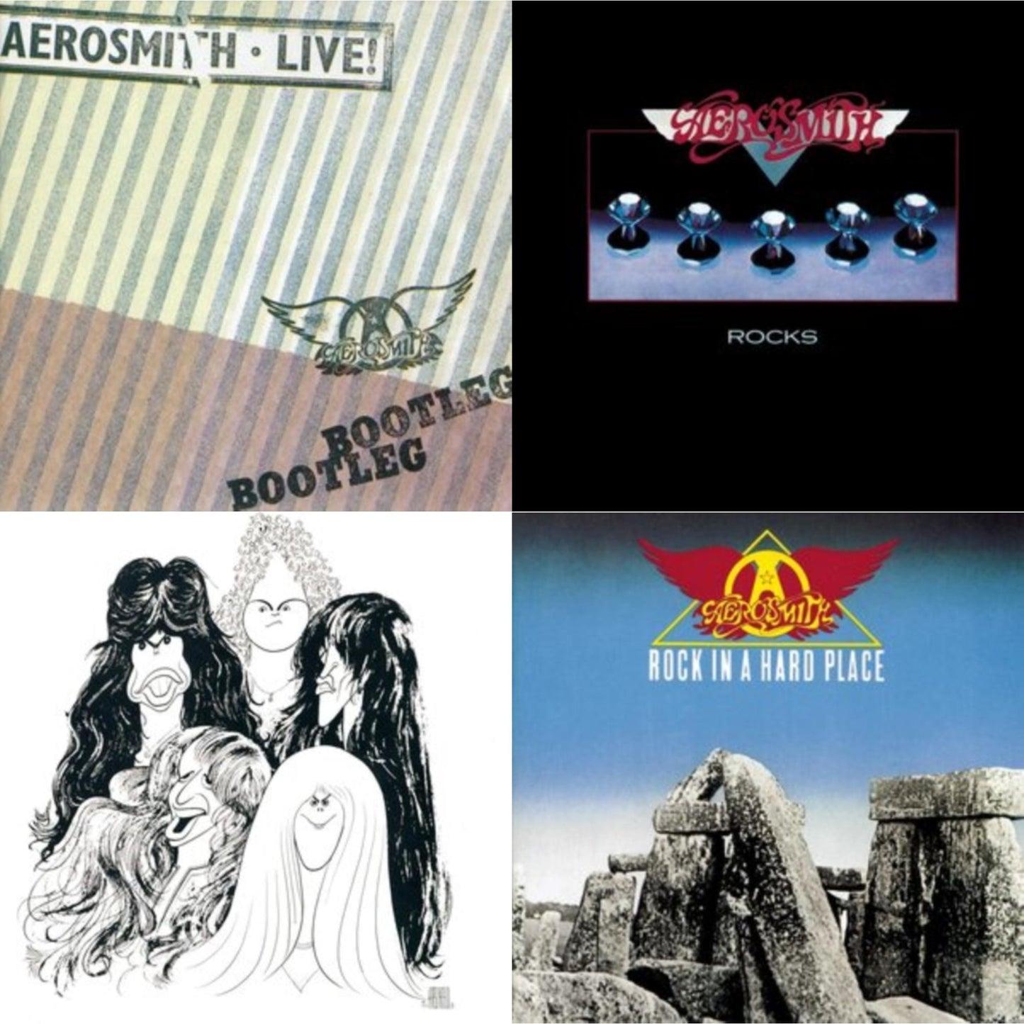 Aerosmith - Rocks & Rock In A Hard Place & Live! Bootleg (2LP) & Draw The Line