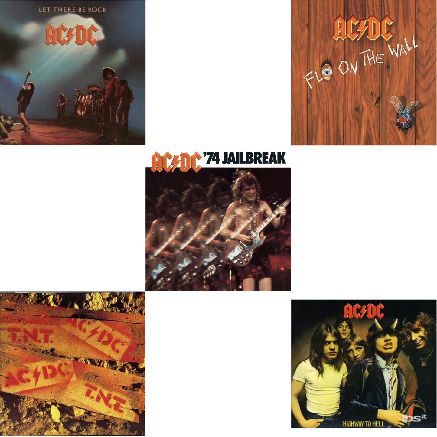 Ac/Dc - 74 Jailbreak & Let There Be Rock & Highway To Hell & Tnt & Fly On The Wall - CD Bundle