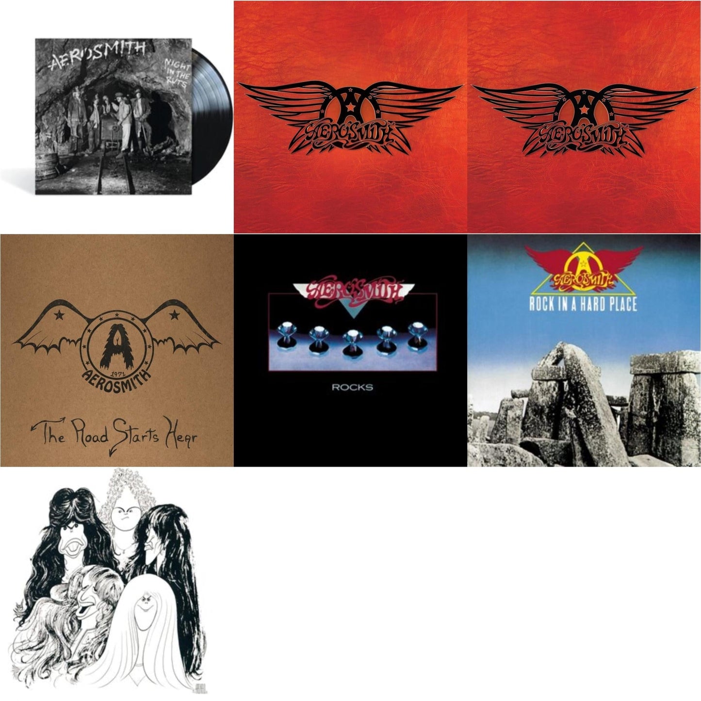 Aerosmith - 1971: The Road Starts Here & Greatest Hits & Greatest Hits (4LP) & Night In The Ruts & Rocks & Rock In A Hard Place & Draw The Line