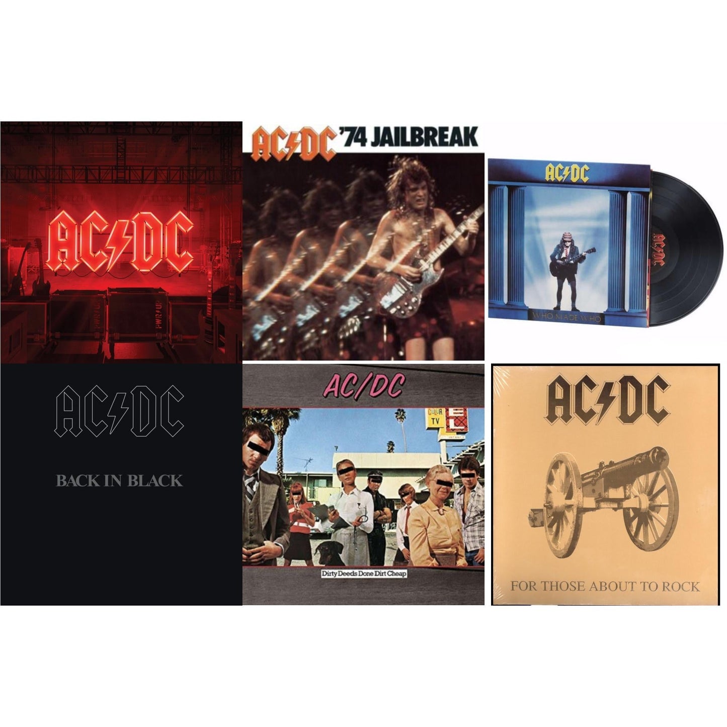 Ac/Dc - Power Up (180G/Gatefold Jacket/Inner Sleeve) & 74 Jailbreak (180G) & Dirty Deeds Done Dirt Cheap (180G) & Back In Black (180G) & For Those About To Rock (180G) & Who Made Who (180G) - LP Vinyl Bundle