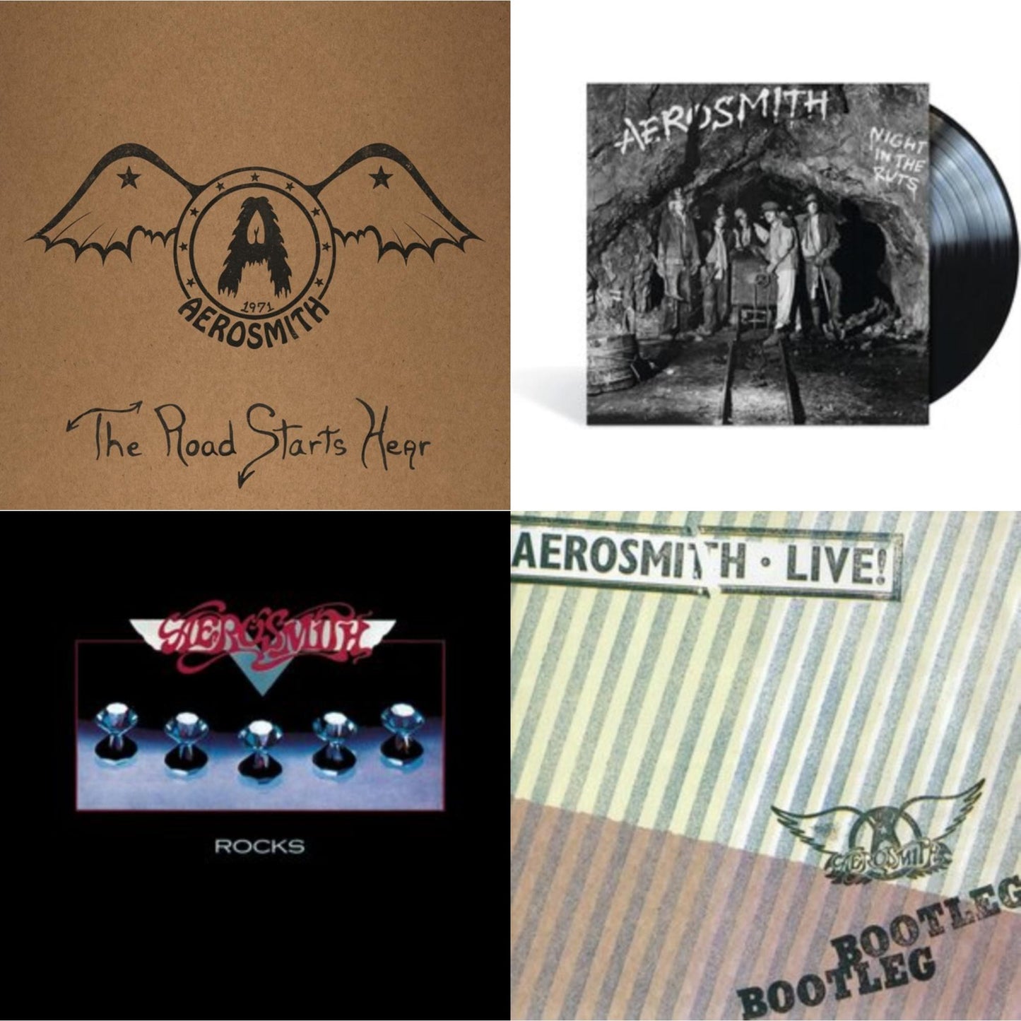 Aerosmith - 1971: The Road Starts Here & Night In The Ruts & Rocks & Live! Bootleg (2LP)