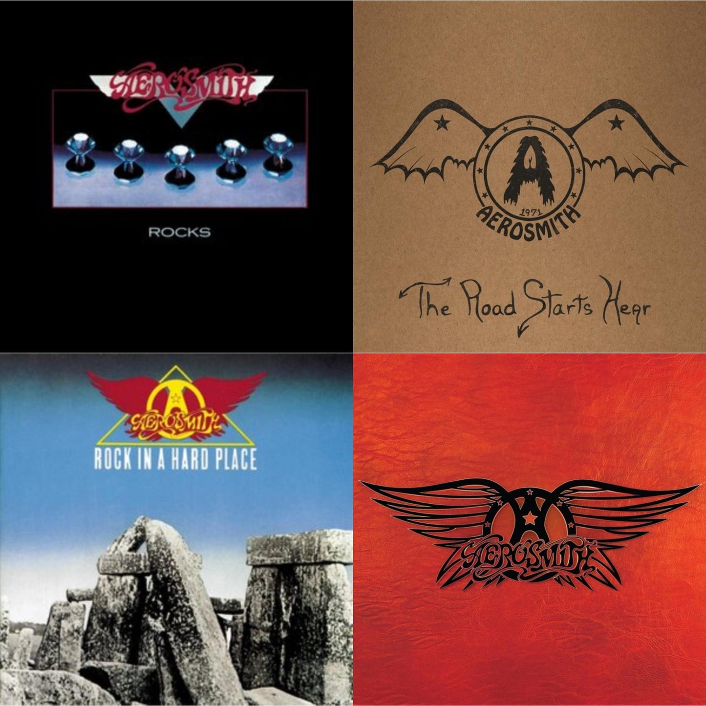 Aerosmith - 1971: The Road Starts Here & Greatest Hits & Rocks & Rock In A Hard Place - LP Vinyl Bundle