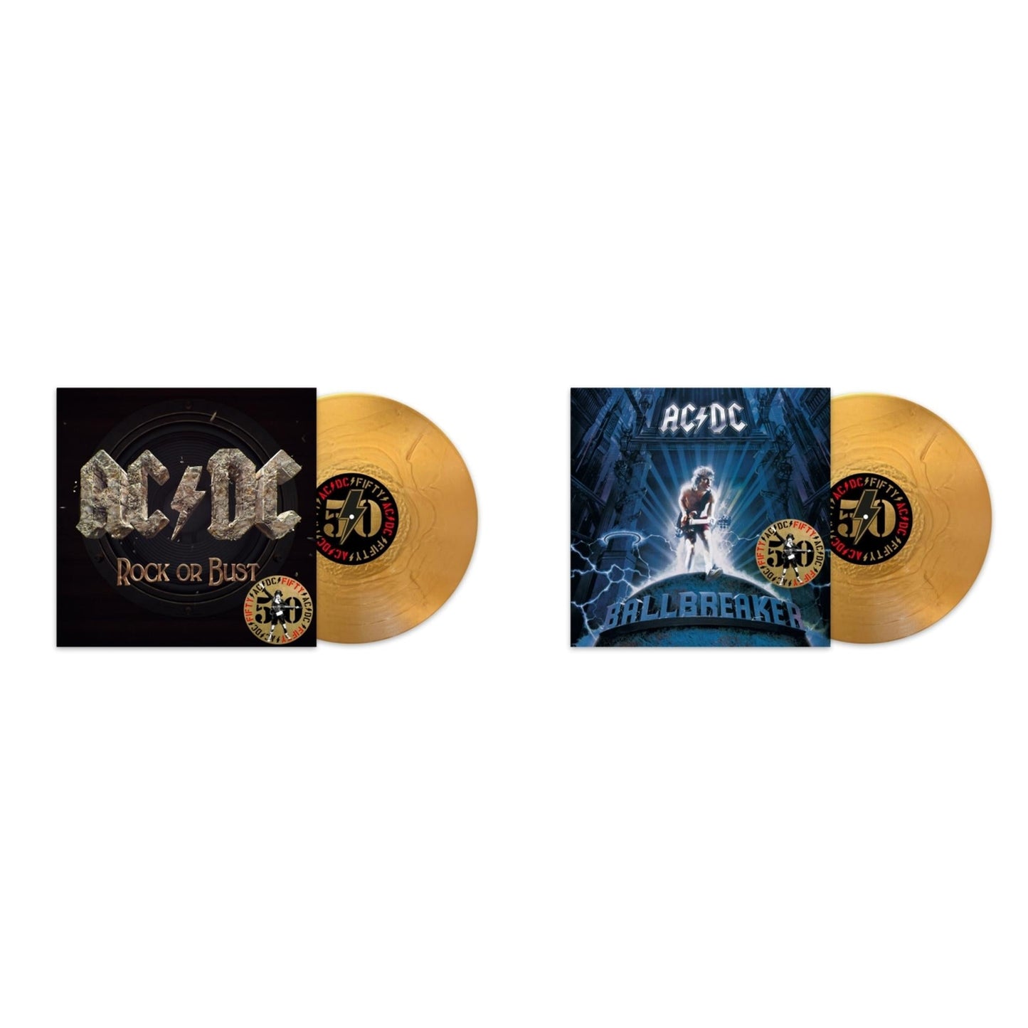 Ac/Dc - Rock Or Bust (50Th Anniversary/Gold Color LP Vinyl) & Ballbreaker (50Th Anniversary/Gold Color LP Vinyl)