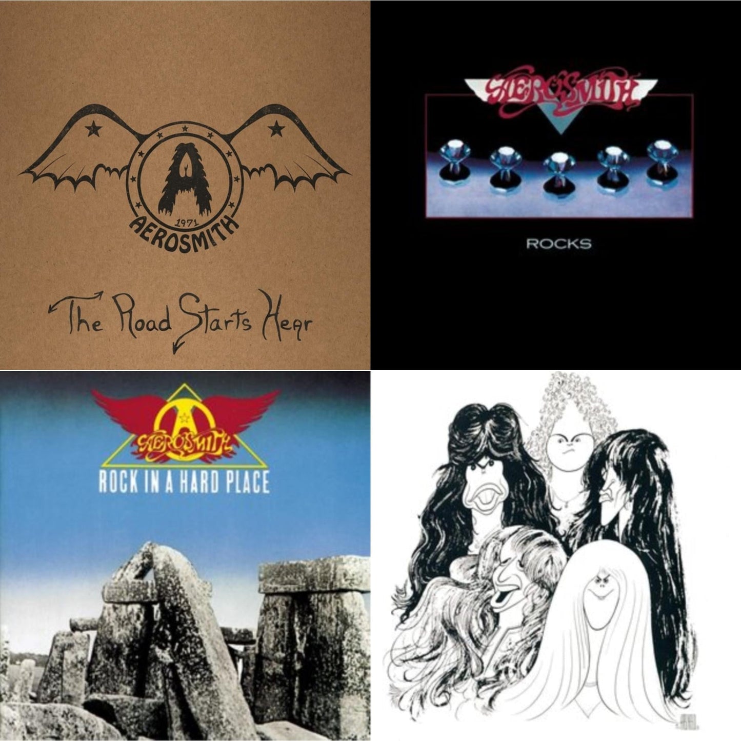 Aerosmith - 1971: The Road Starts Here & Rocks & Rock In A Hard Place & Draw The Line - LP Vinyl Bundle