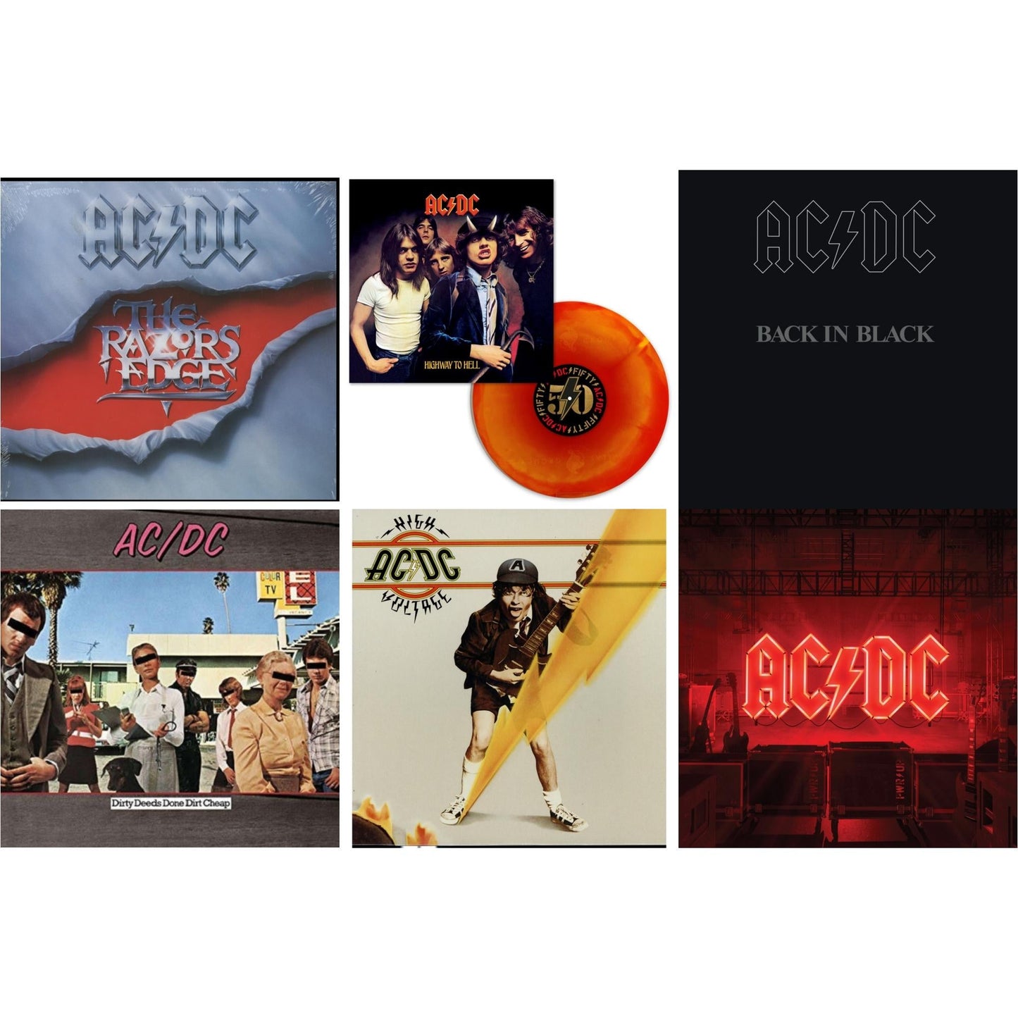Ac/Dc - Power Up (180G/Gatefold Jacket/Inner Sleeve) & Highway To Hell (Orange Blend LP Vinyl) & High Voltage (180G) & Dirty Deeds Done Dirt Cheap (180G) & Back In Black (180G) & Razor’S Edge (180G)