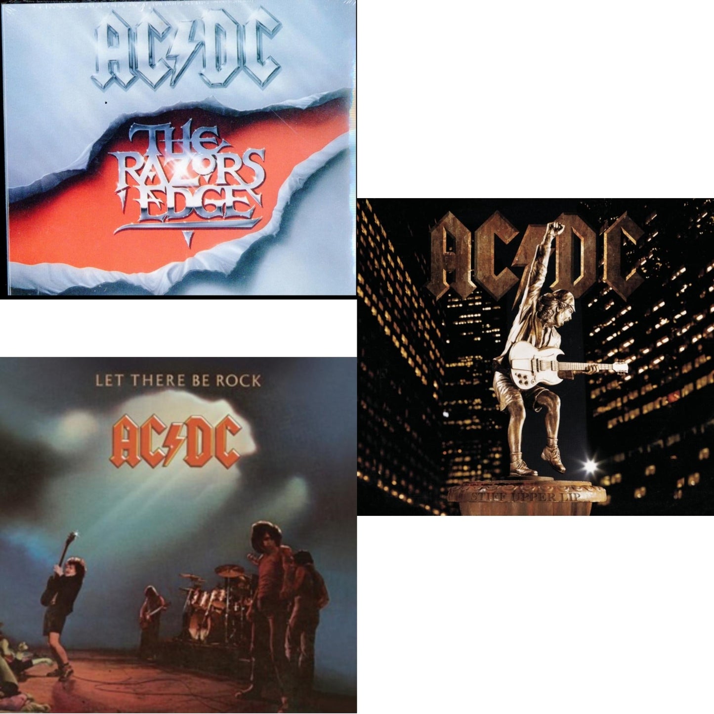 Ac/Dc - Let There Be Rock & Razor's Edge & Stiff Upper Lip - CD Bundle