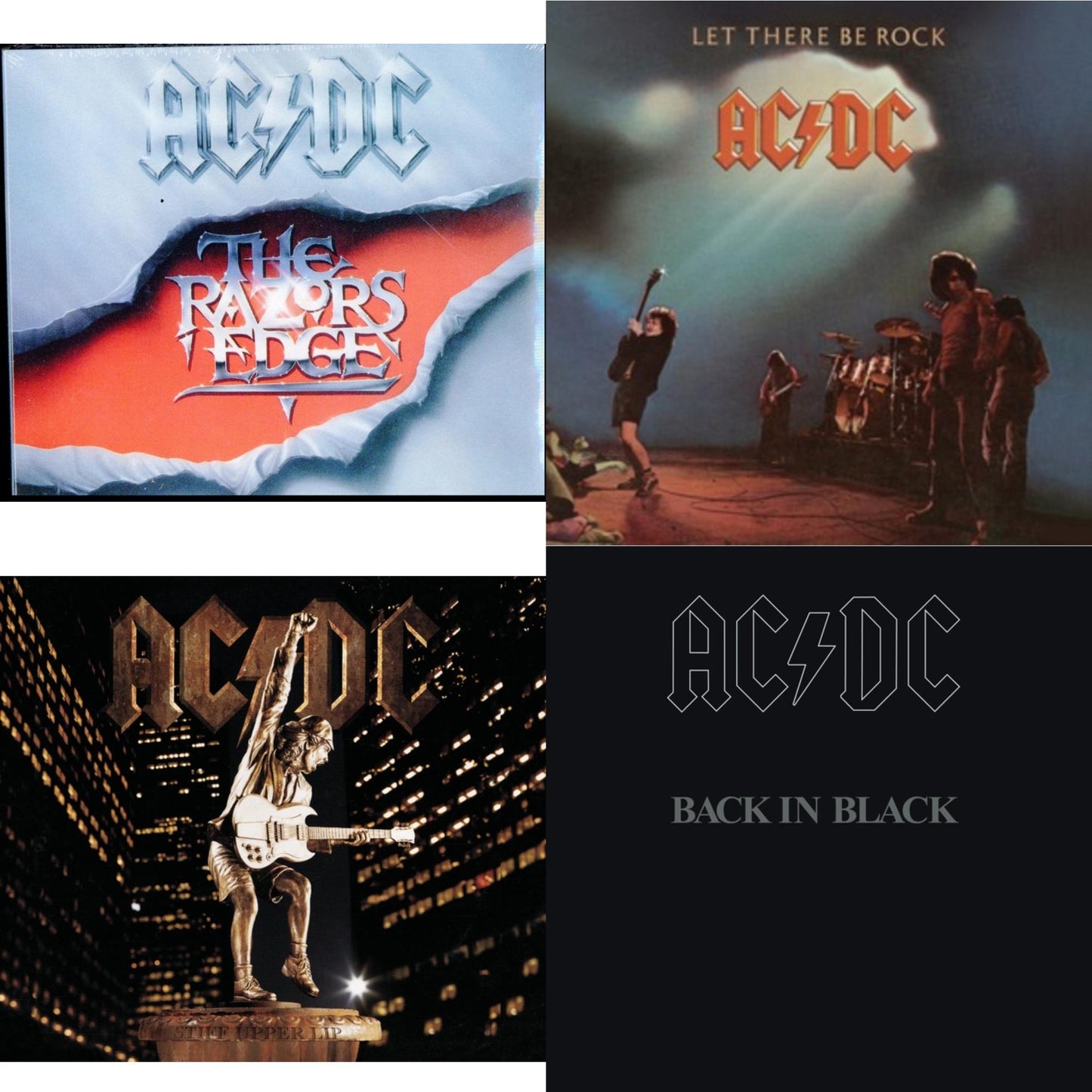 Ac/Dc - Razor's Edge & Let There Be Rock & Stiff Upper Lip & Back In Black - CD Bundle