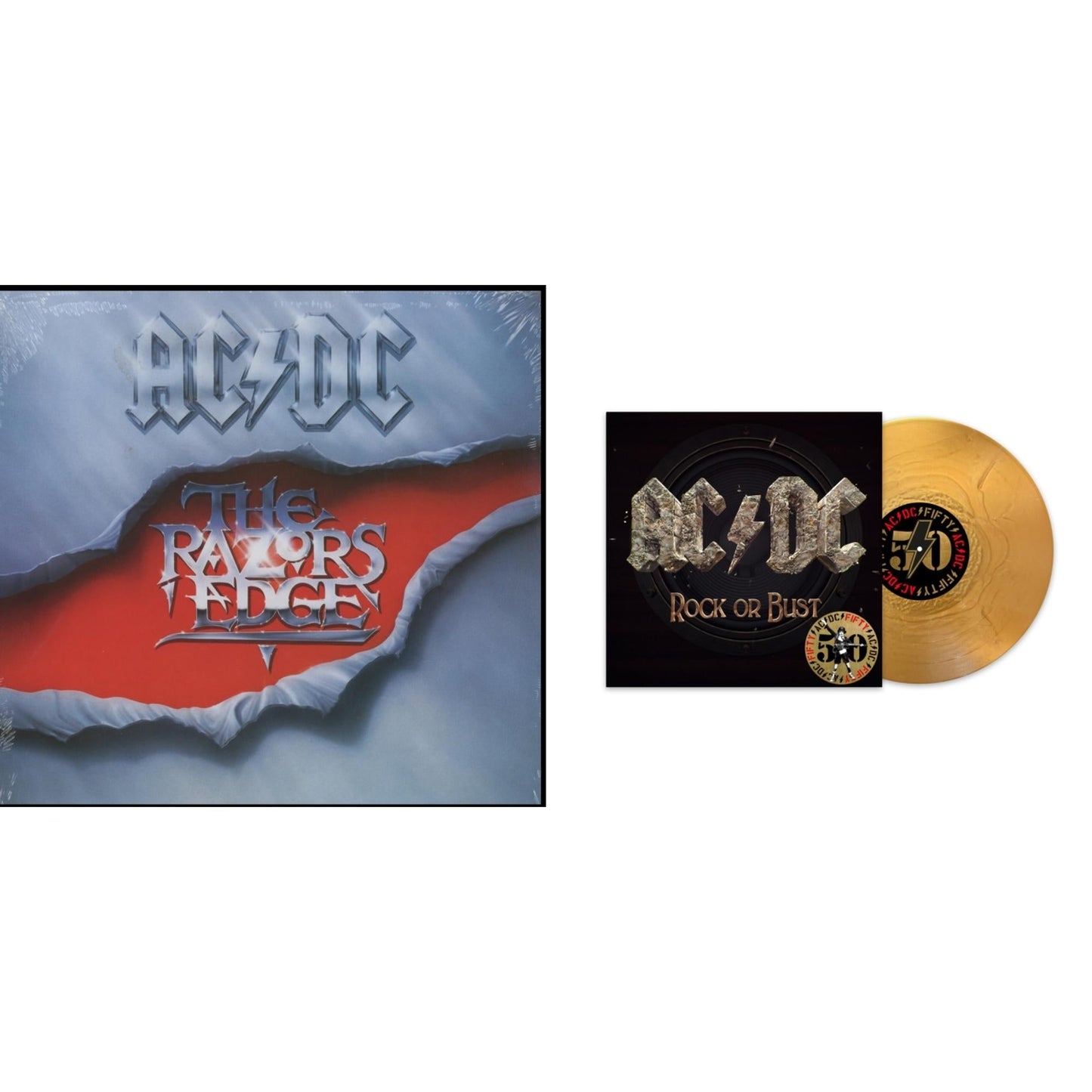 Ac/Dc - Razor’S Edge (180G) & Rock Or Bust (50Th Anniversary/Gold Color LP Vinyl)