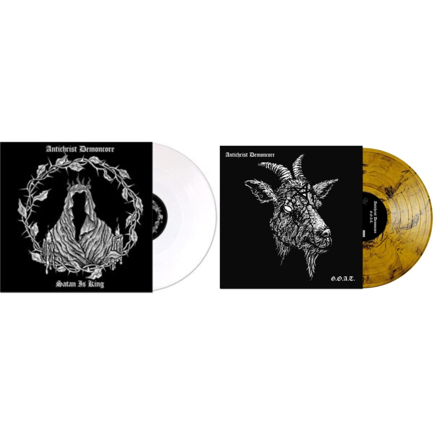 Acxdc - Satan Is King (White LP Vinyl Vinyl) & G.O.A.T. (Orange & Black Marbled LP Vinyl Vinyl) - Bundle