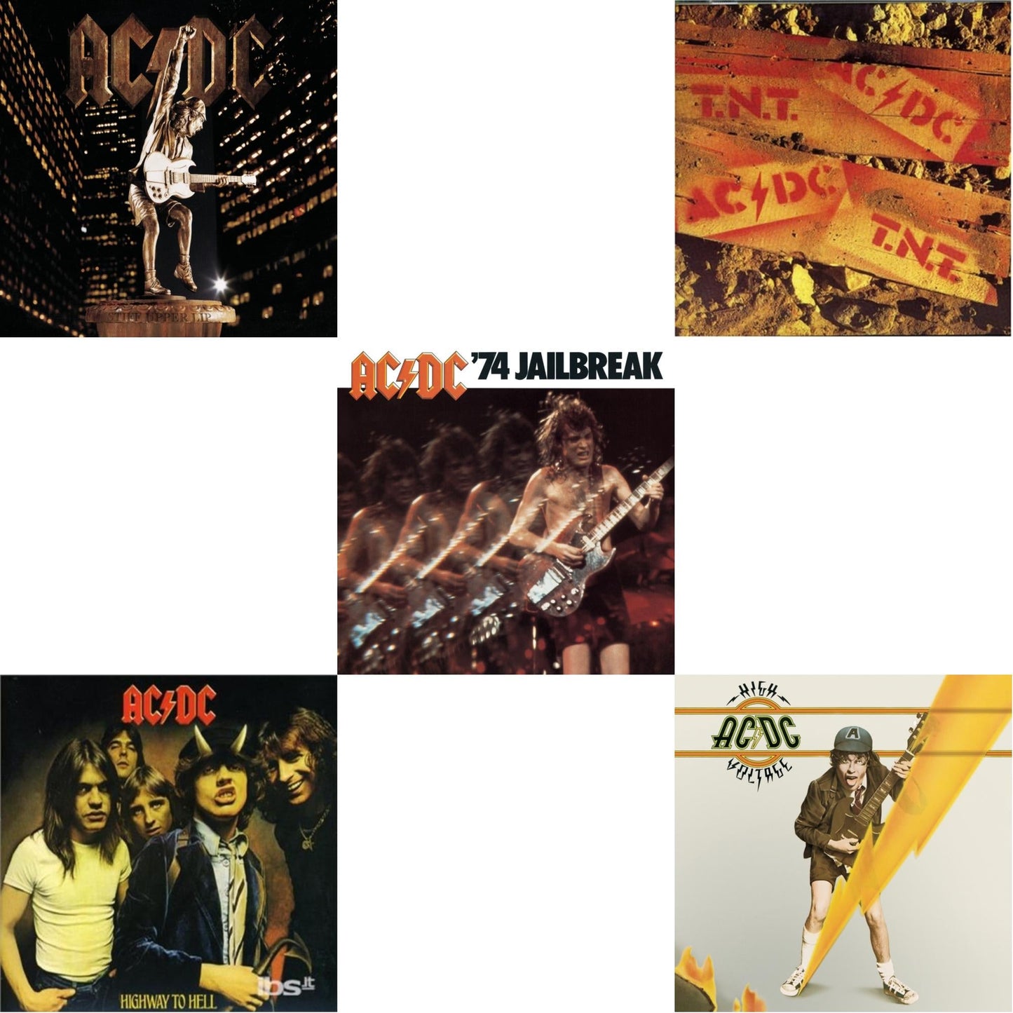 Ac/Dc - 74 Jailbreak & High Voltage & Highway To Hell & Tnt & Stiff Upper Lip - CD Bundle