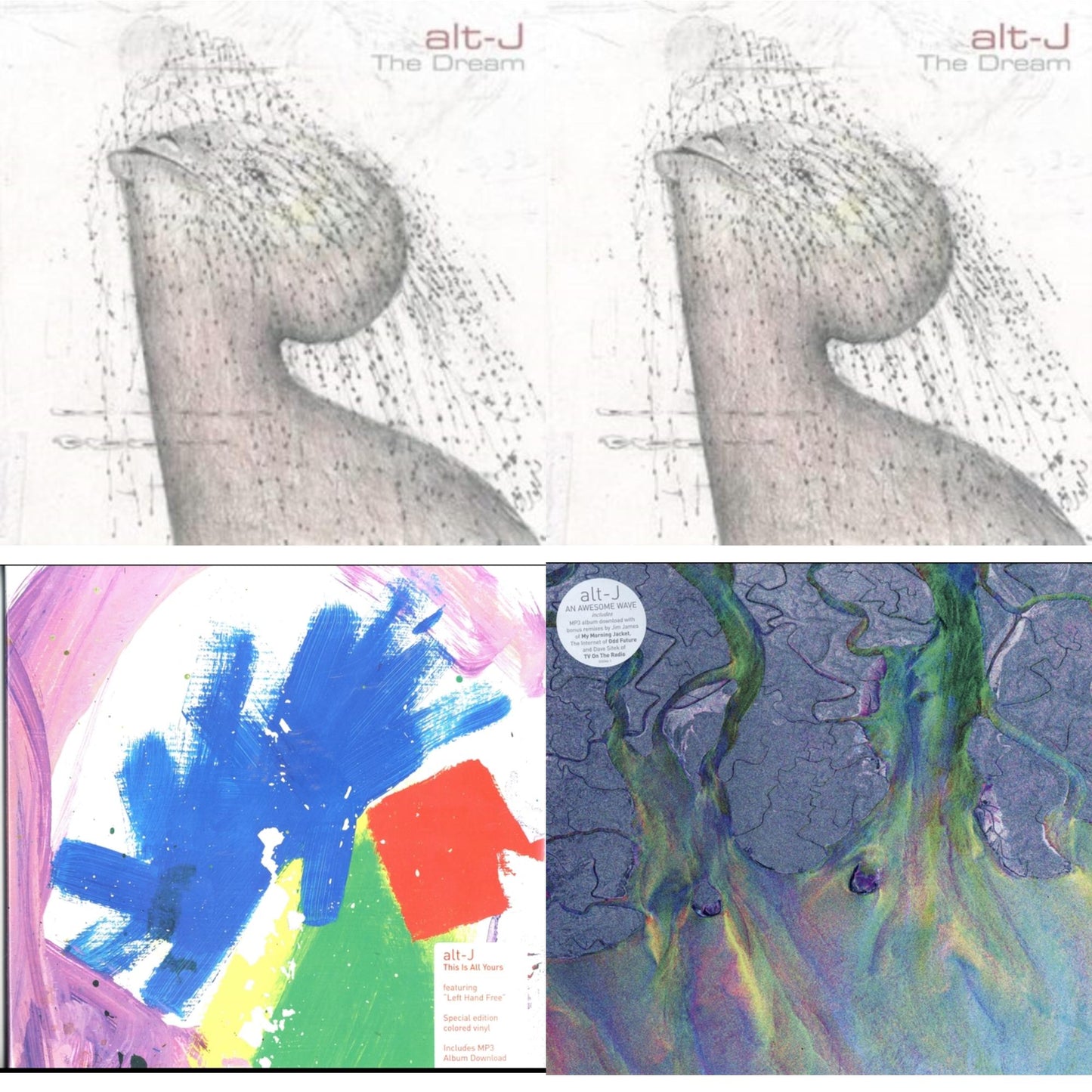 Alt-J - Dream (Milky Clear LP Vinyl) (I) & Dream & This Is All Yours (Neon Yellow LP Vinyl) & Awesome Wave