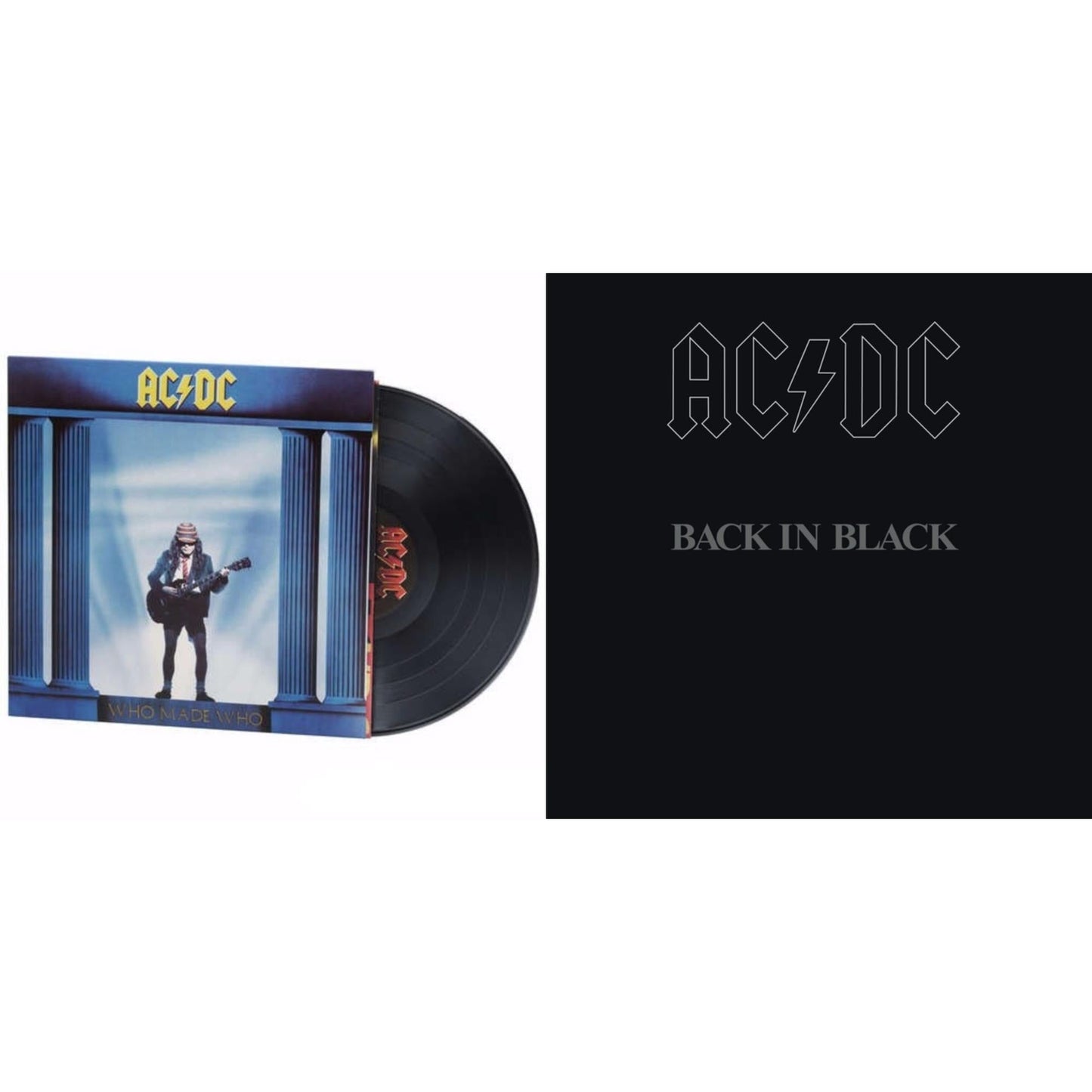Ac/Dc - Back In Black (180G) & Who Made Who (180G) - LP Vinyl Bundle