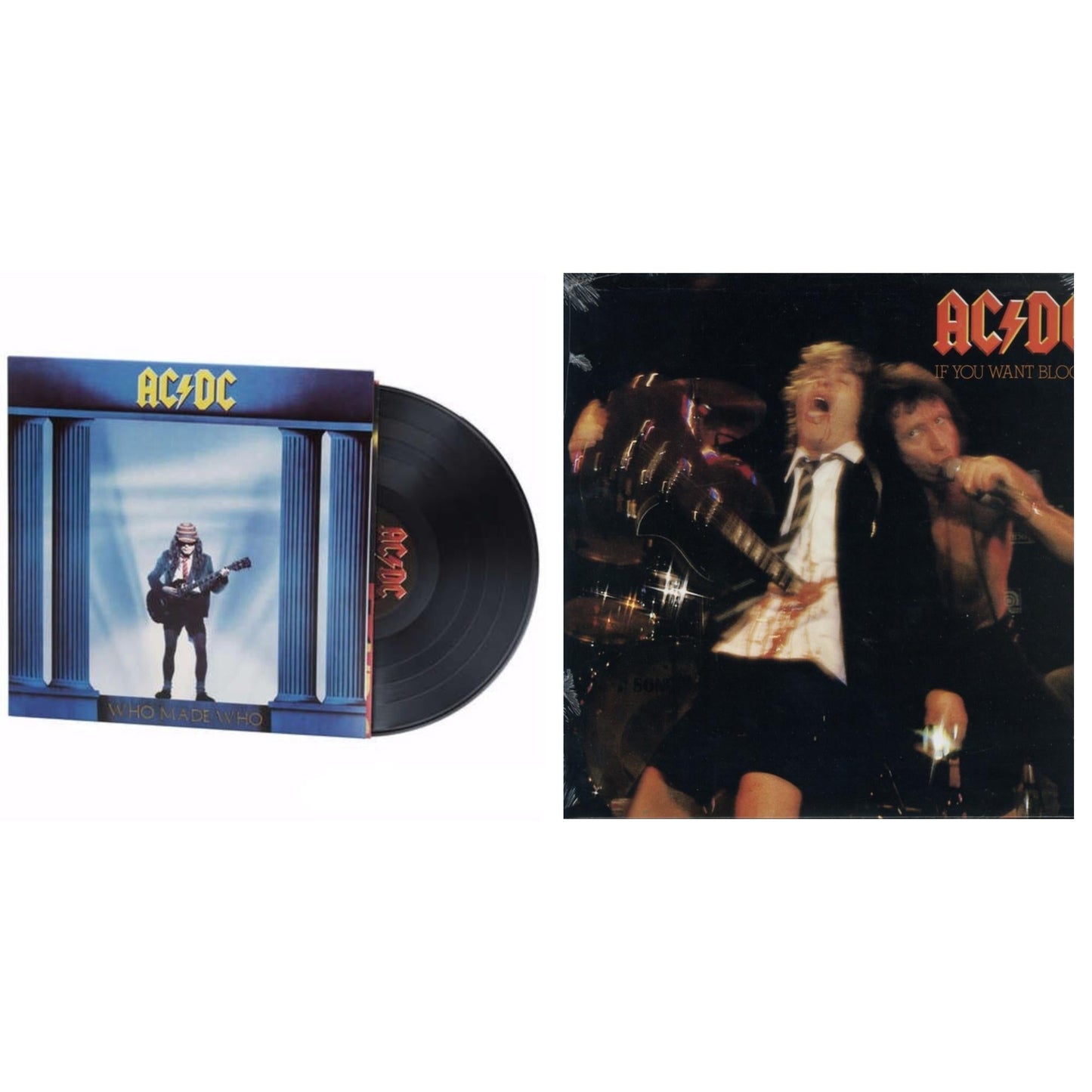 Ac/Dc - If You Want Blood You've Got It (180G) & Who Made Who (180G) - LP Vinyl Bundle