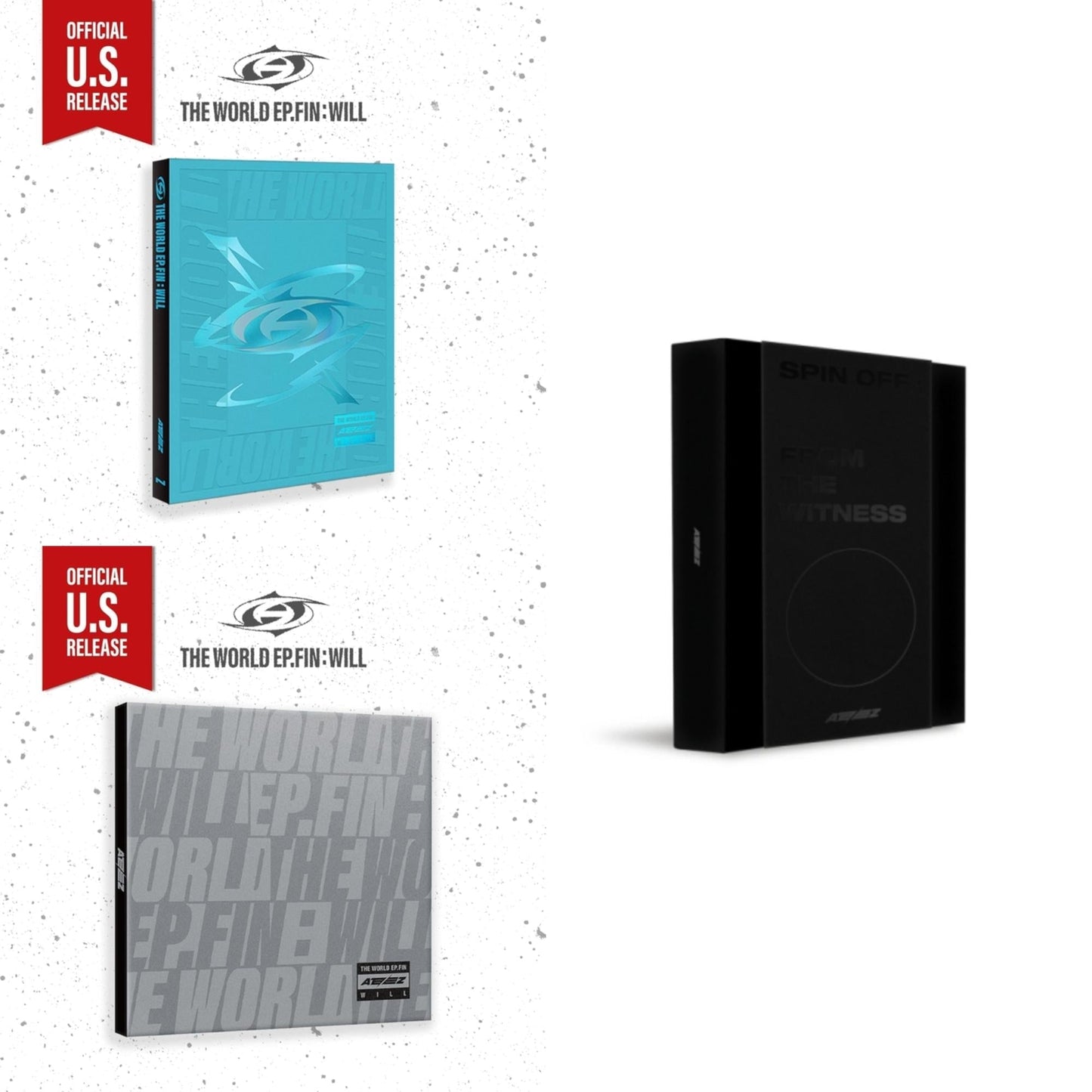 Ateez - World Ep.Fin : Will - (Z Ver.) (Us Basic) & World Ep.Fin : Will - (Digipak) (Us Basic) & Spin Off : From The Witness (Witness Version) (Limited) - CD Bundle