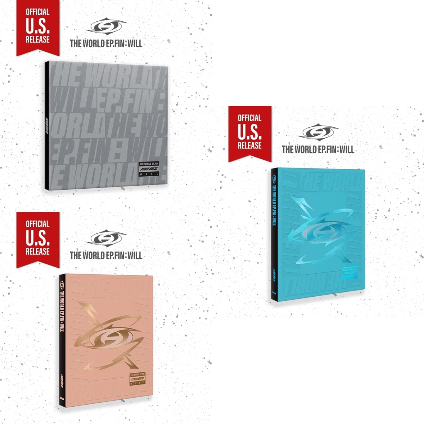 Ateez - World Ep.Fin : Will - (Digipak) (Us Basic) & World Ep.Fin : Will - (A Ver.) (Us Basic) & World Ep.Fin : Will - (Z Ver.) (Us Basic) - CD Bundle