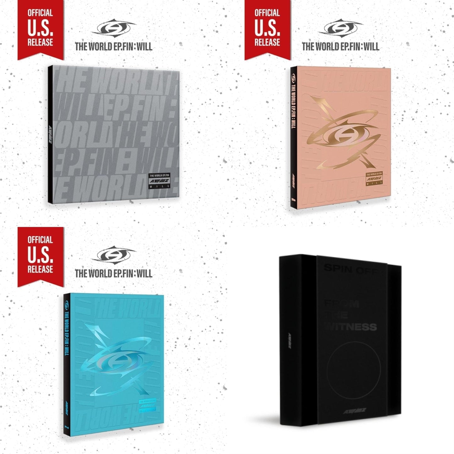 Ateez - World Ep.Fin : Will - (Digipak) (Us Basic) & World Ep.Fin : Will - (A Ver.) (Us Basic) & World Ep.Fin : Will - (Z Ver.) (Us Basic) & Spin Off : From The Witness (Witness Version) (Limited) - CD Bundle