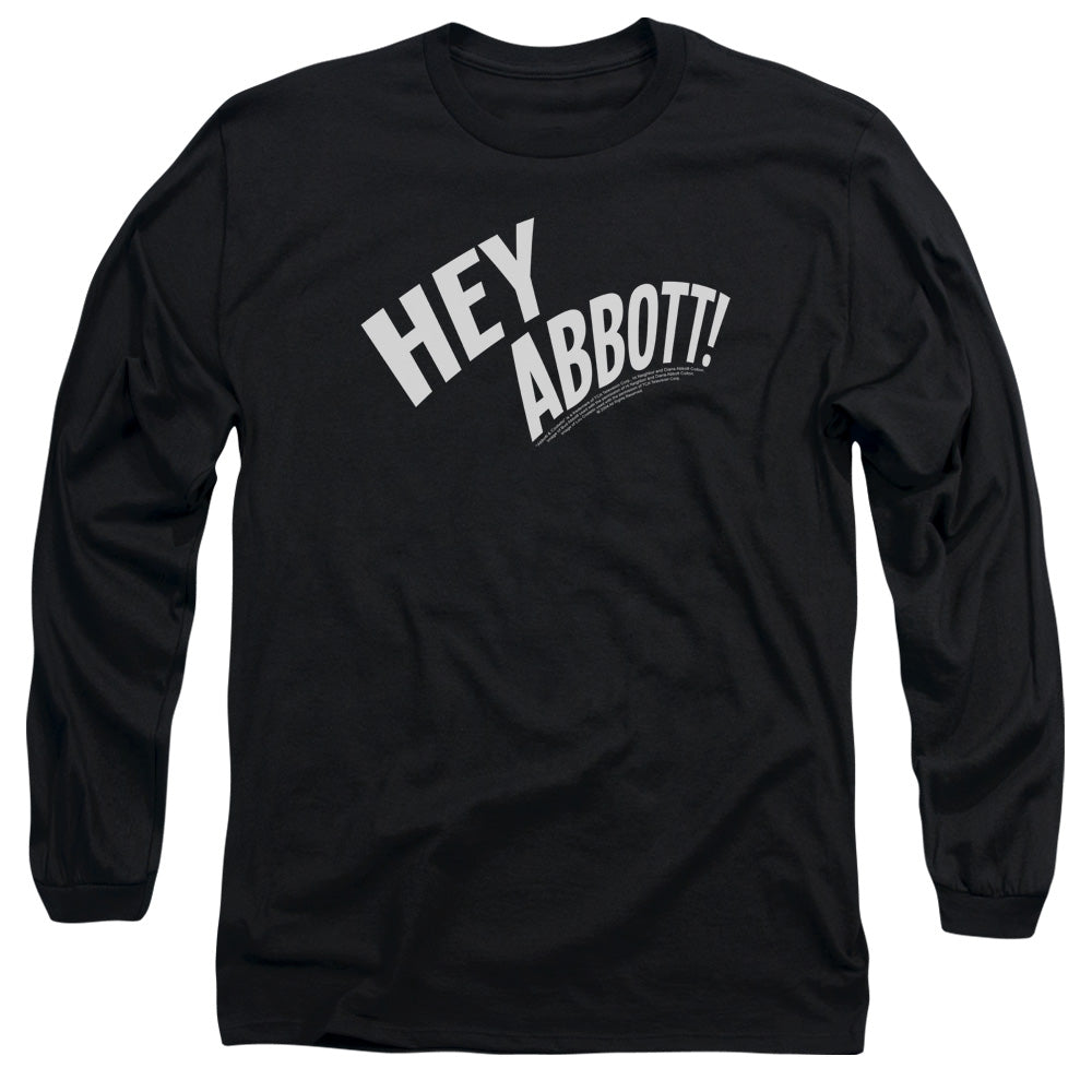 Abbott & Costello Hey Abbott Mens Long Sleeve Shirt Black Officially Licensed