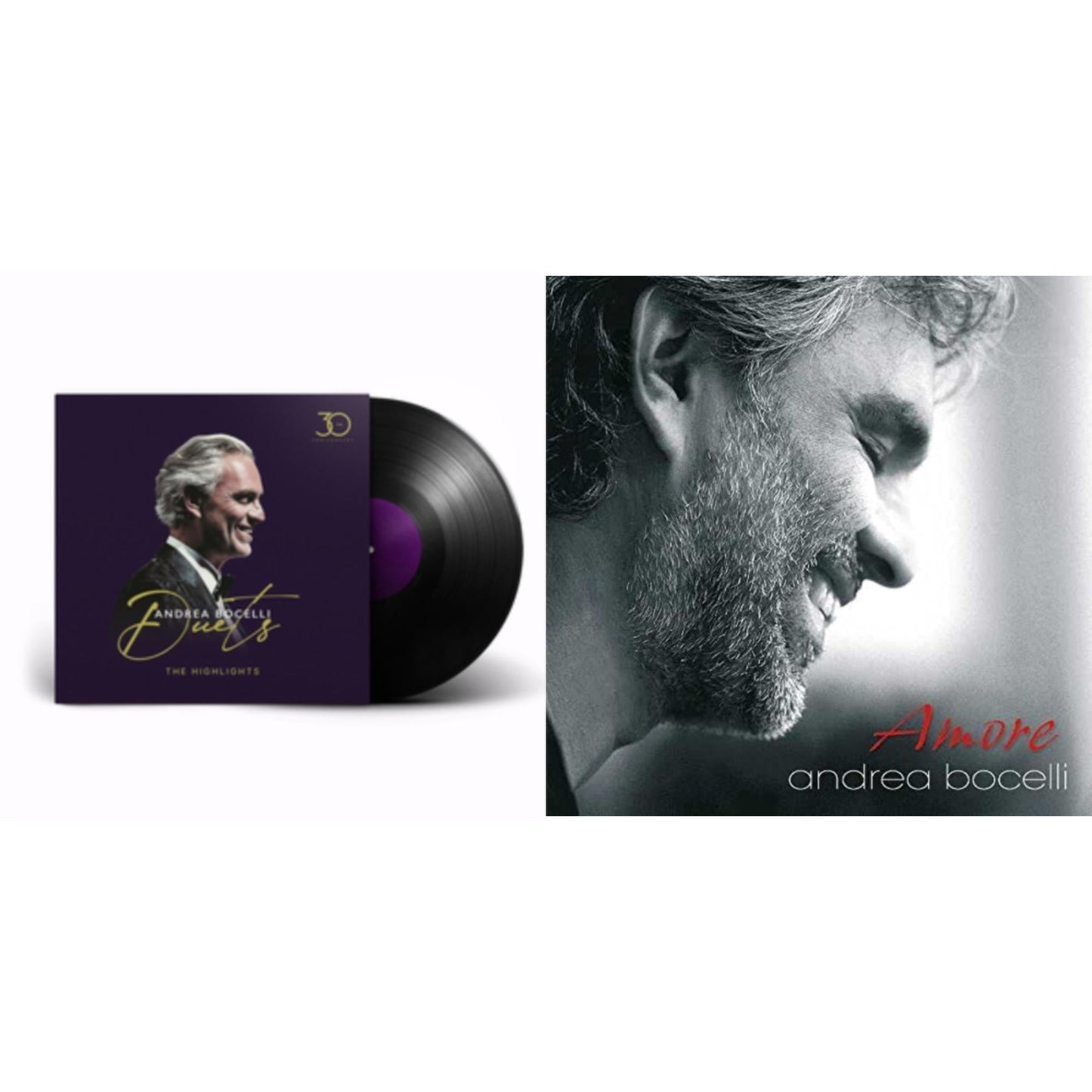 Andrea Bocelli - Duets (30Th Anniversary) & Amore - LP Vinyl Bundle