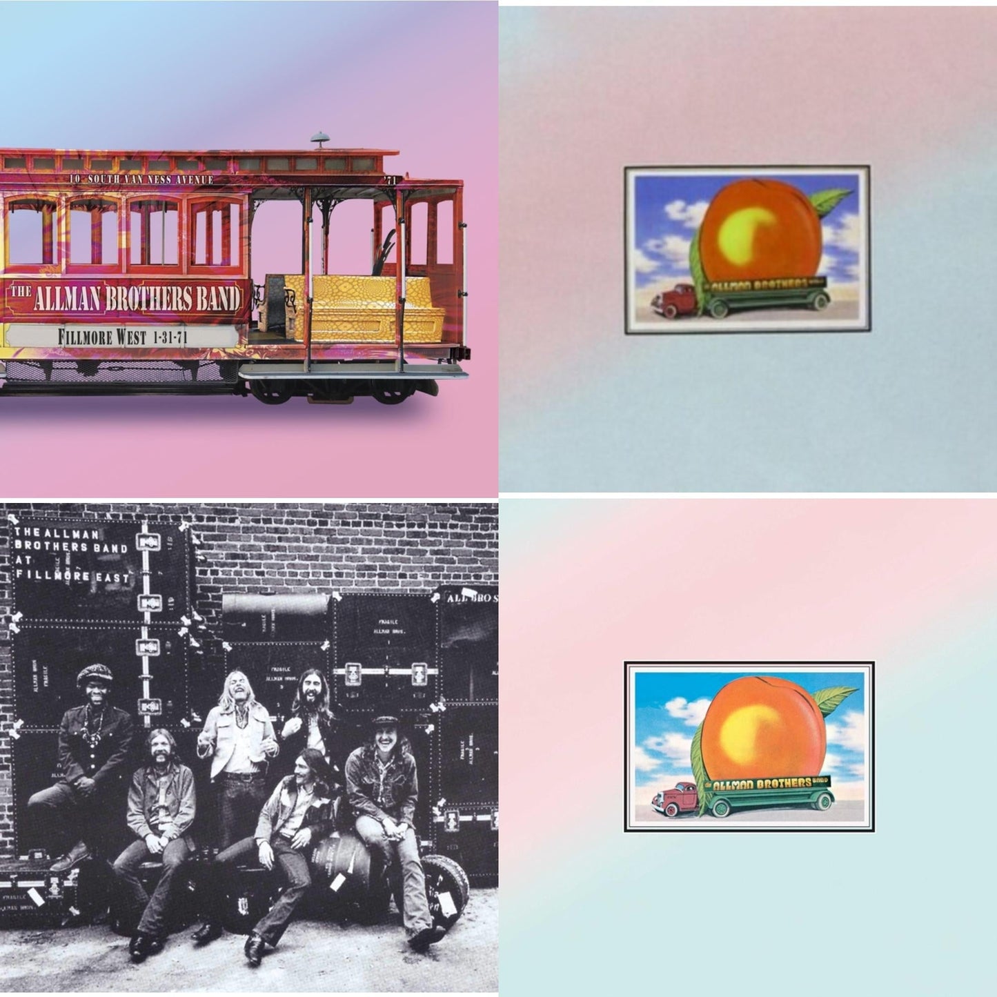 Allman Brothers Band - Live At Fillmore East & Eat A Peach (2LP) & Eat A Peach (Light Pink & Light Blue LP Vinyl) & Fillmore West 1-31-71