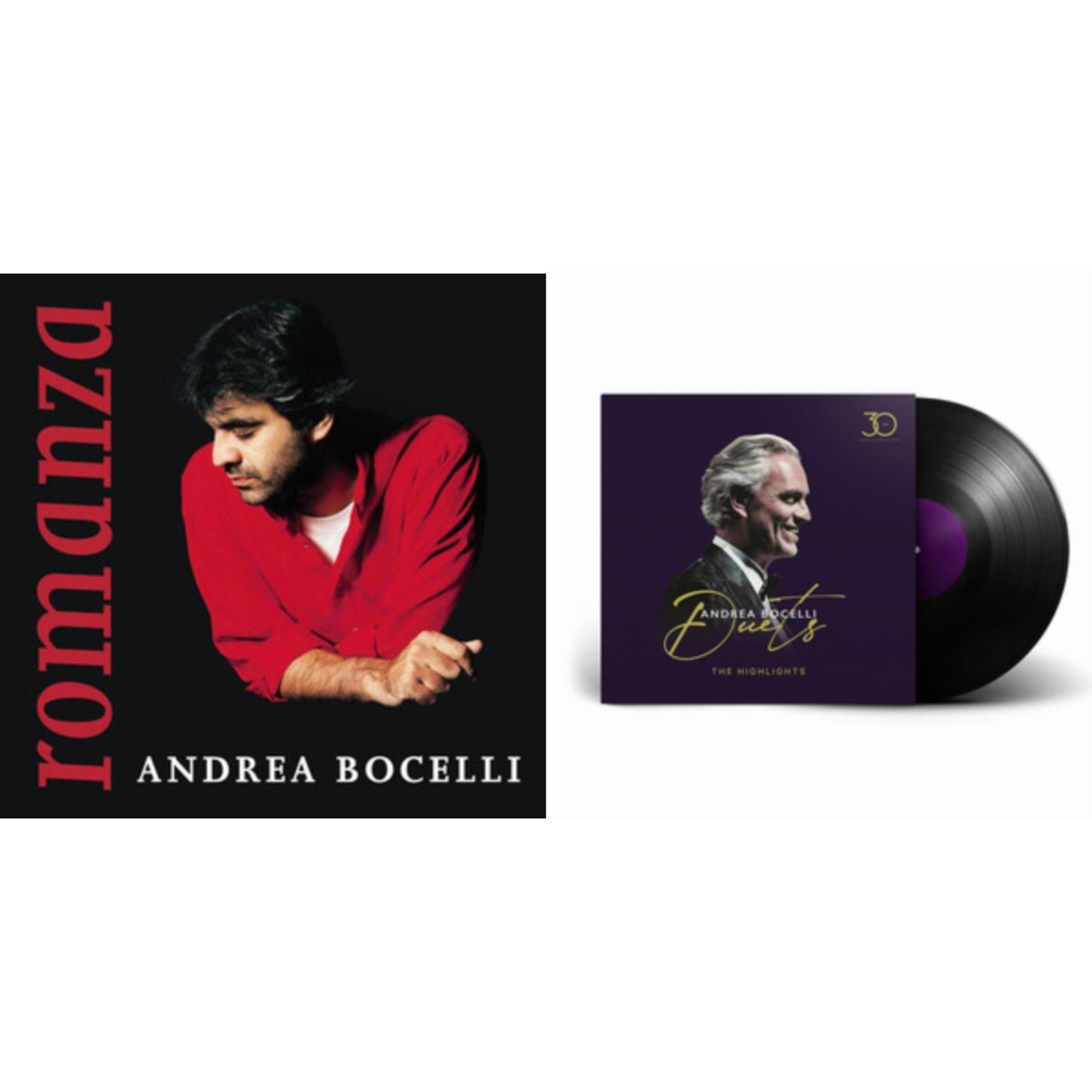 Andrea Bocelli - Duets (30Th Anniversary) & Romanza - LP Vinyl Bundle
