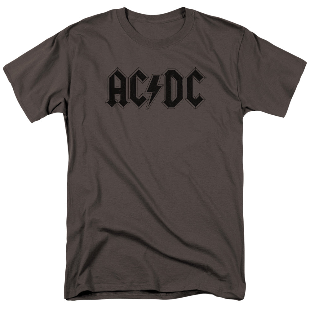 Acdc Worn Logo Mens T Shirt Charcoal