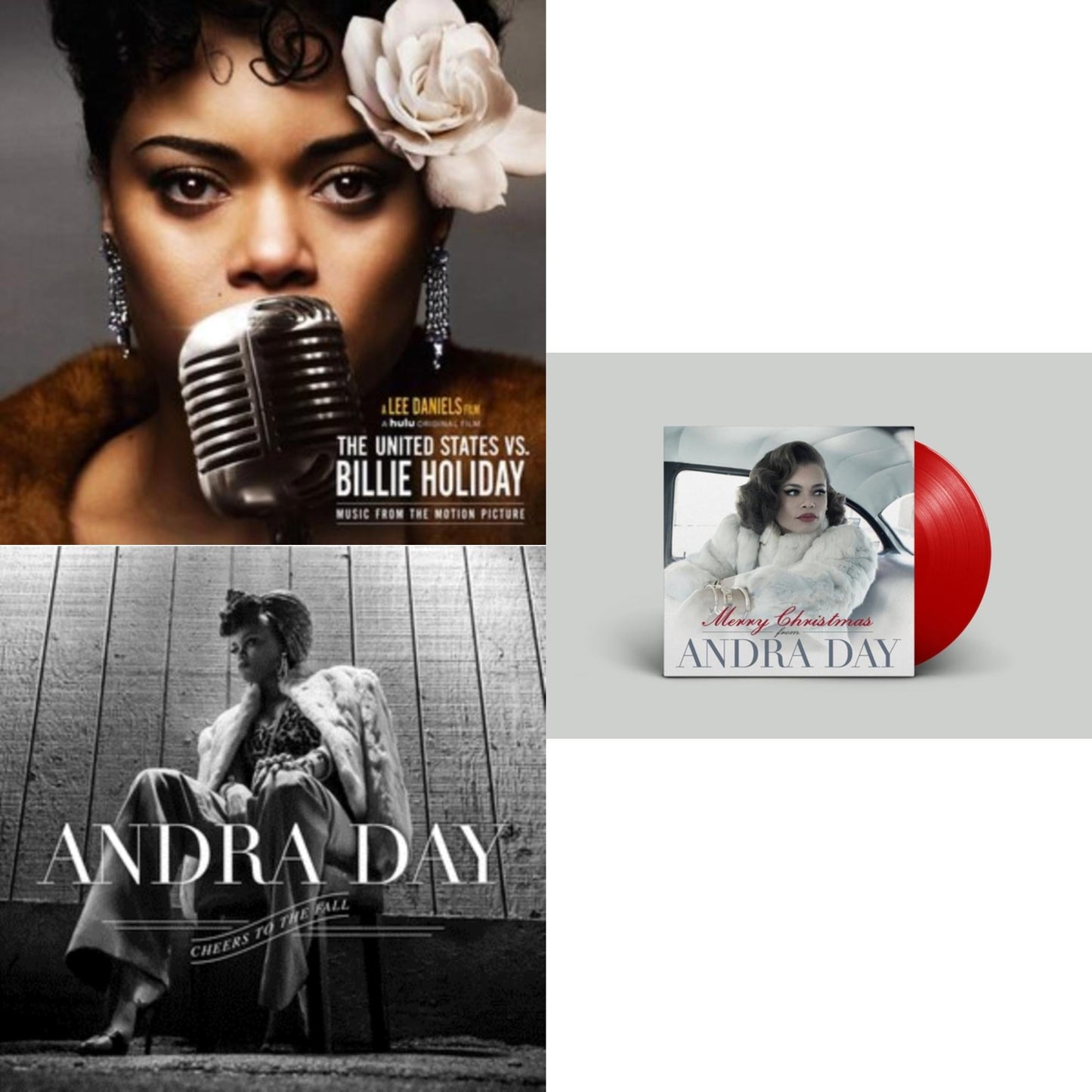 Andra Day - Merry Christmas From Andra Day (Red LP Vinyl) & United States Vs. Billie Holiday (Music From The Motion Picture) (Gold LP Vinyl) & Cheers To The Fall
