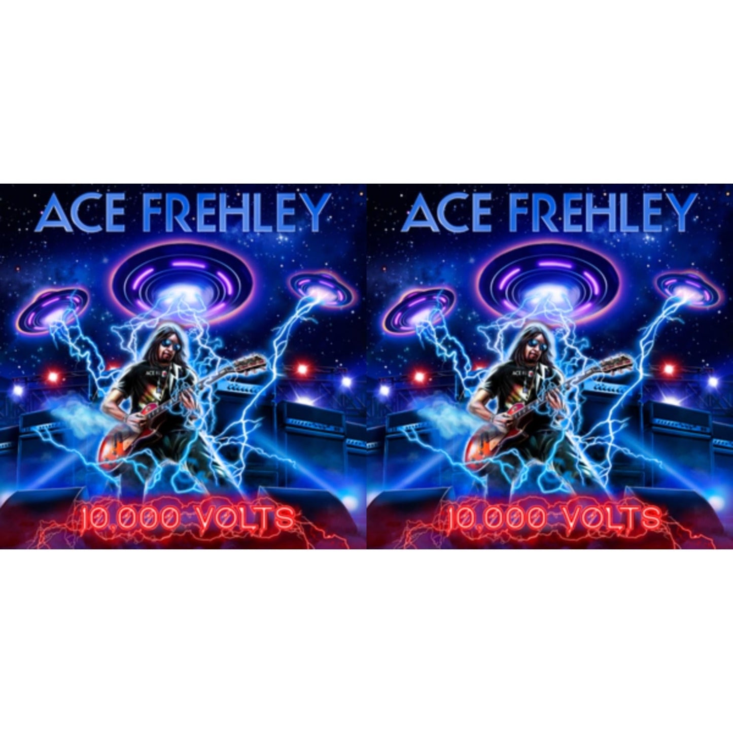 Ace Frehley - 10,000 Volts (Edge Only Splatter/Metal Gym Locker/Red Splatter LP Vinyl) & 10,000 Volts (Orange Tabby LP Vinyl)