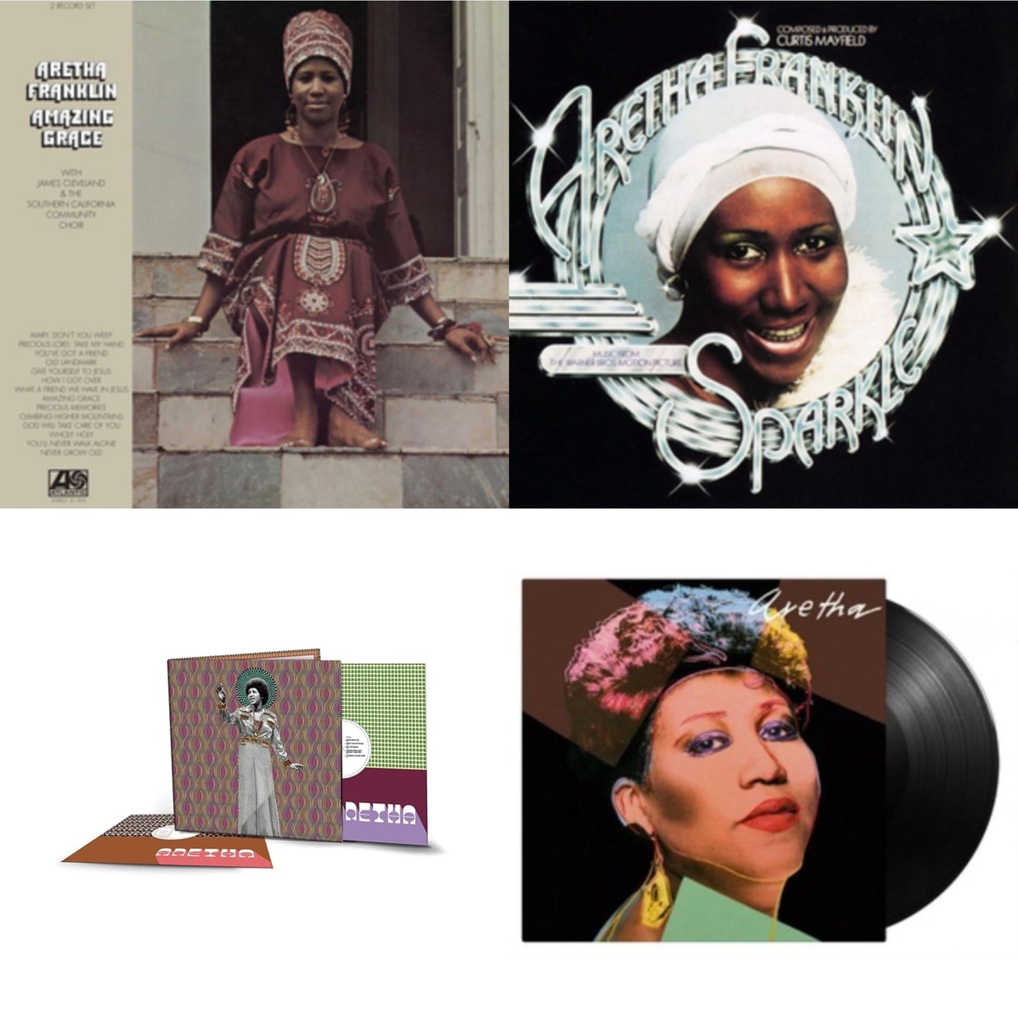 Aretha Franklin - Amazing Grace & Sparkle (Crystal Clear LP Vinyl) (Syeor) & Aretha (2LP/140G) & Aretha (180G)
