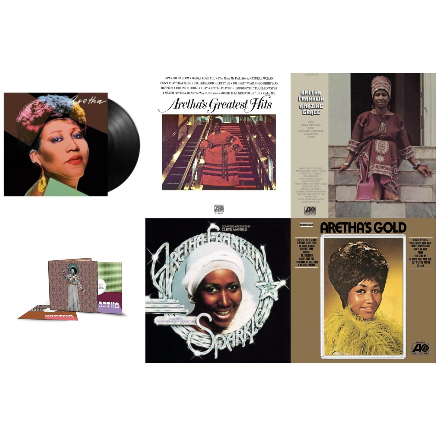 Aretha Franklin - Aretha (180G) & Greatest Hits & Amazing Grace & Aretha (2LP/140G) & Sparkle (Crystal Clear LP Vinyl) (Syeor) & Aretha's Gold