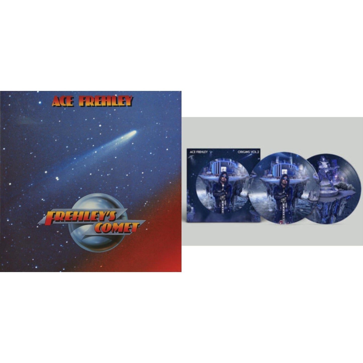 Ace Frehley - Origins: Vol. 2 (Picture Disc) & Frehley's Comet (Red & Blue Hand Poured Effect LP Vinyl)