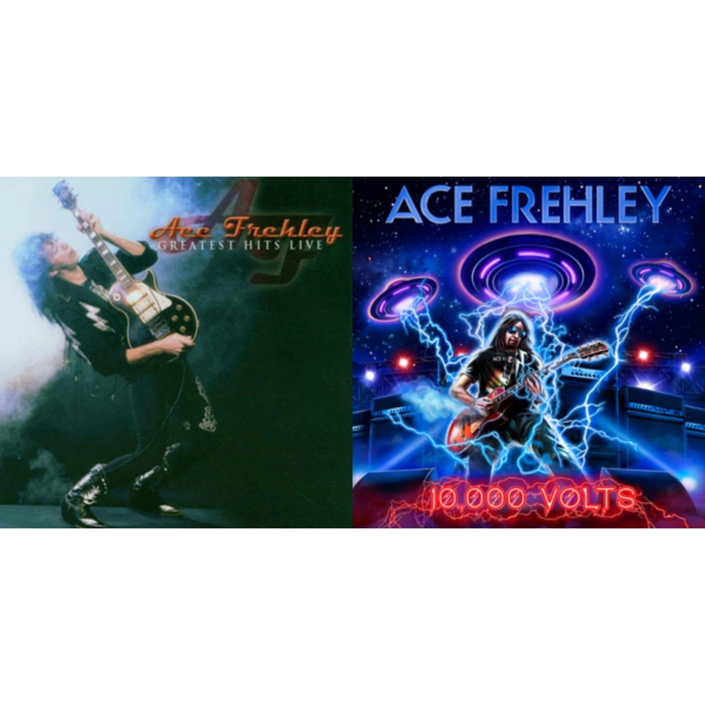 Ace Frehley - Greatest Hits Live & 10,000 Volts (Edge Only Splatter/Metal Gym Locker/Red Splatter LP Vinyl)