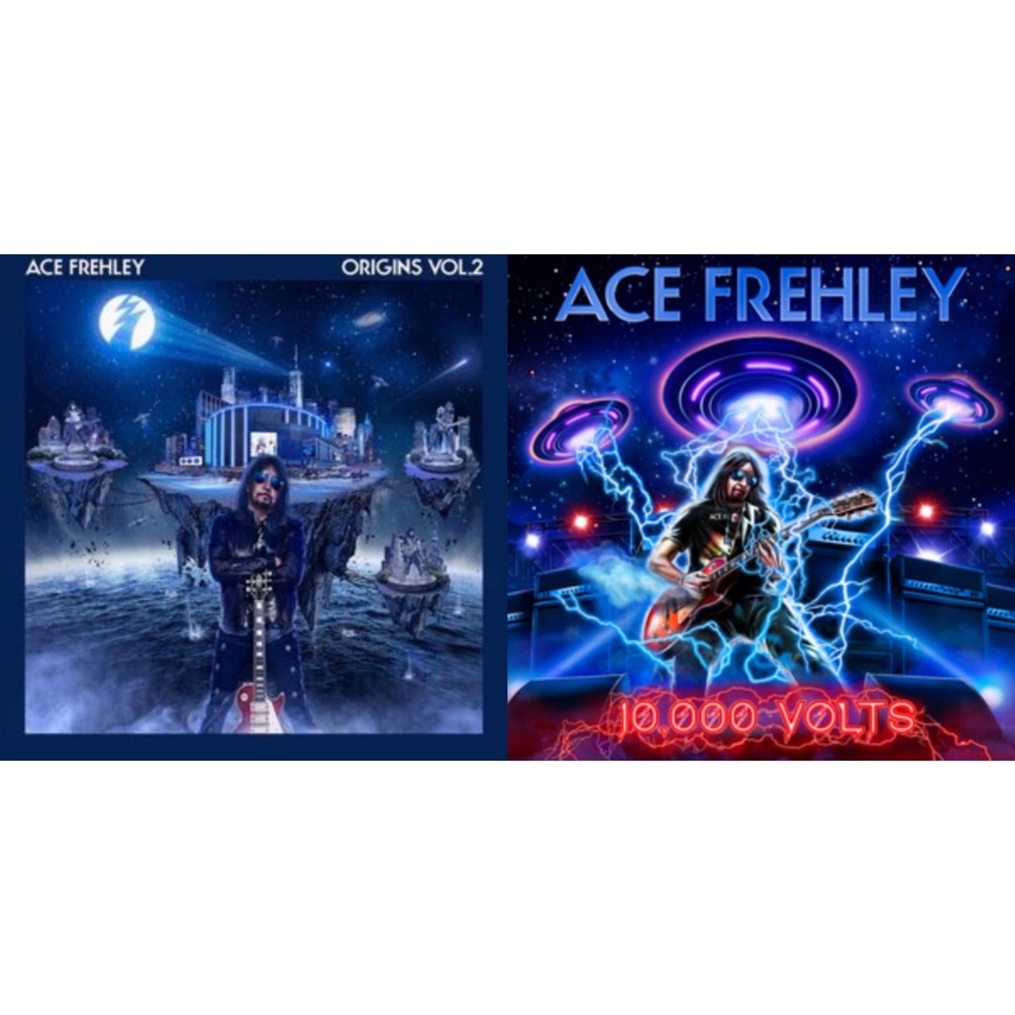 Ace Frehley - 10000 Volts (Color In Color LP Vinyl) (I) & Origins Vol.2 (Blue & White LP Vinyl)