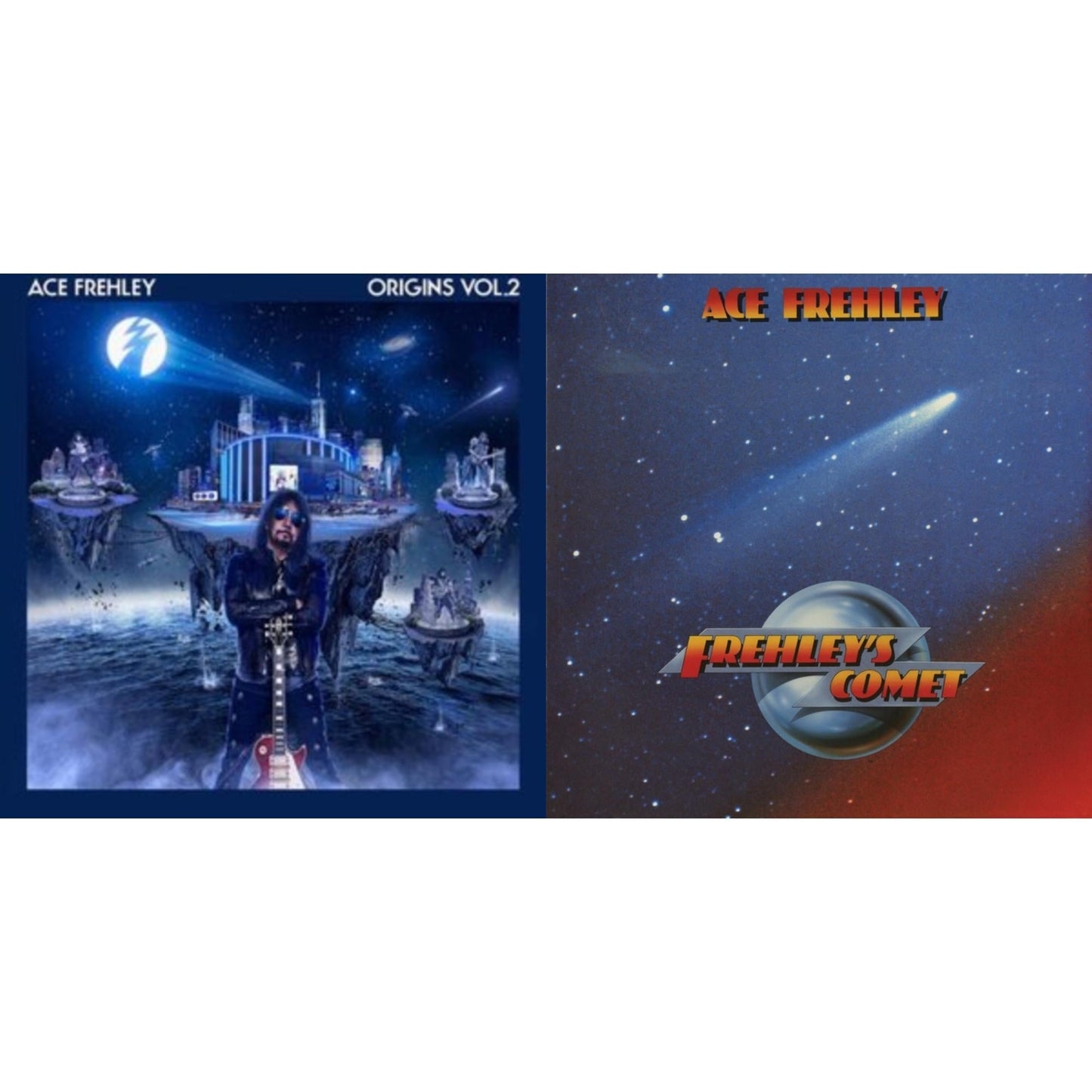 Ace Frehley - Origins Vol.2 (Blue & White LP Vinyl) & Frehley's Comet (Red & Blue Hand Poured Effect LP Vinyl)