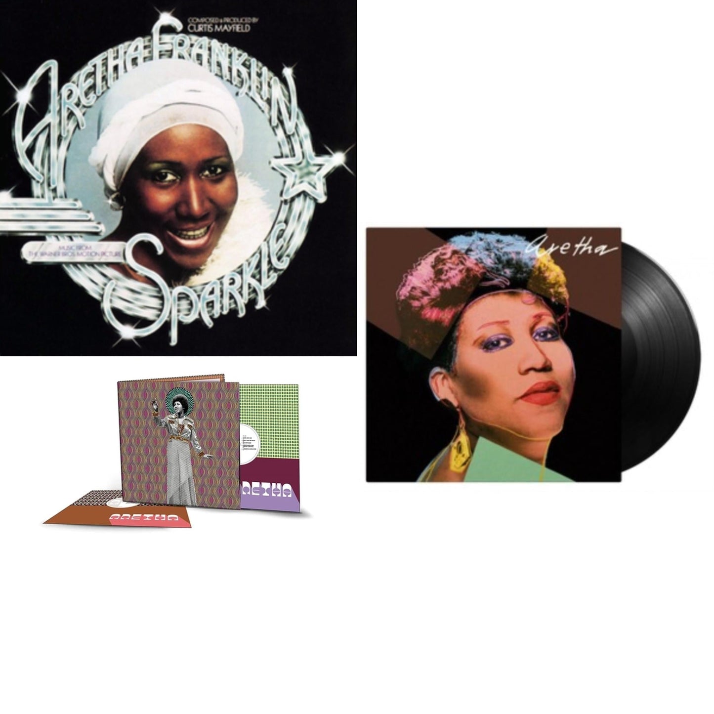 Aretha Franklin - Sparkle (Crystal Clear LP Vinyl) (Syeor) & Aretha (2LP/140G) & Aretha (180G)