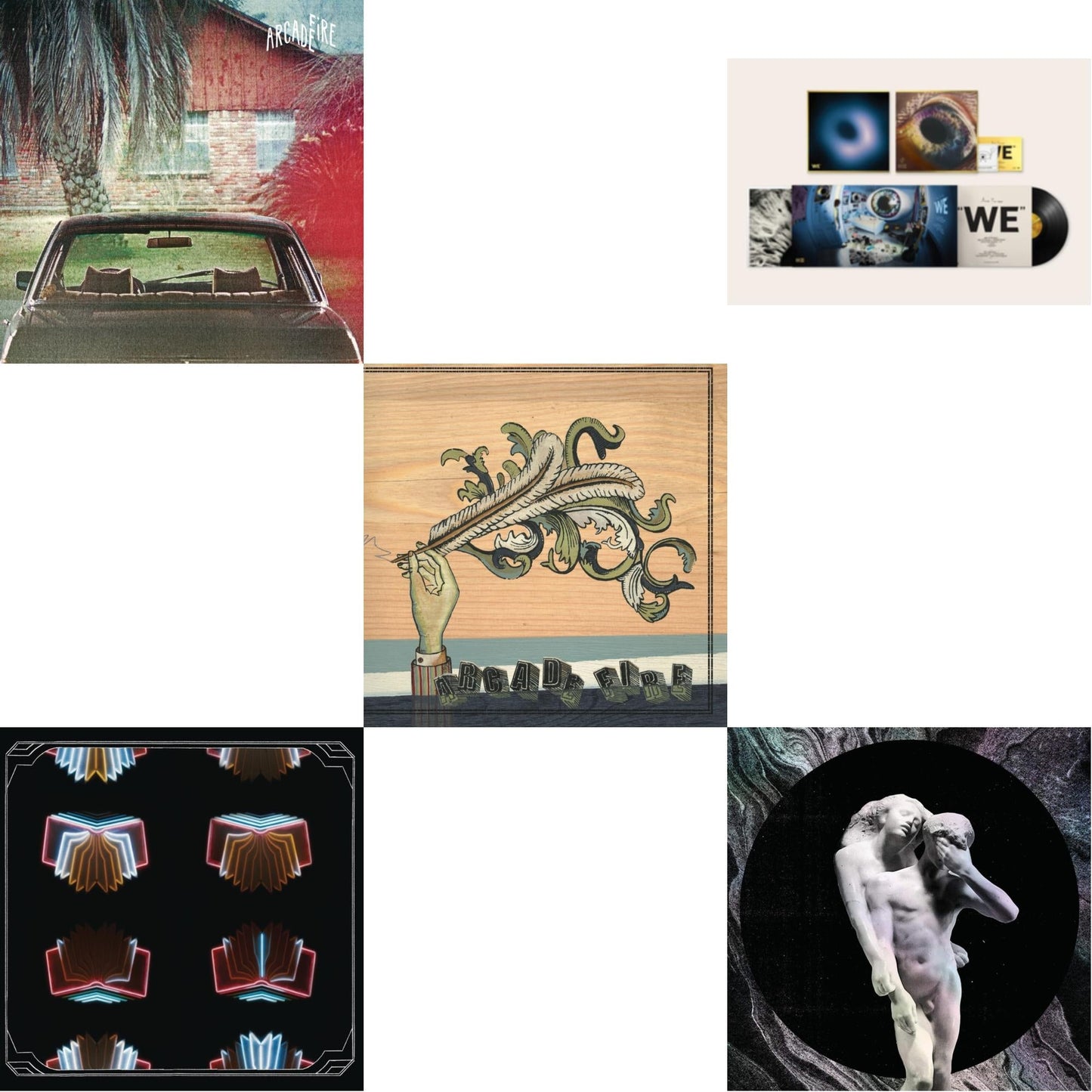 Arcade Fire - Reflektor (2LP/180G) & We (180G) & Funeral (150G/Gatefold) & Neon Bible (2LP/150G/Gatefold) & Suburbs (2LP/150G/Gatefold)