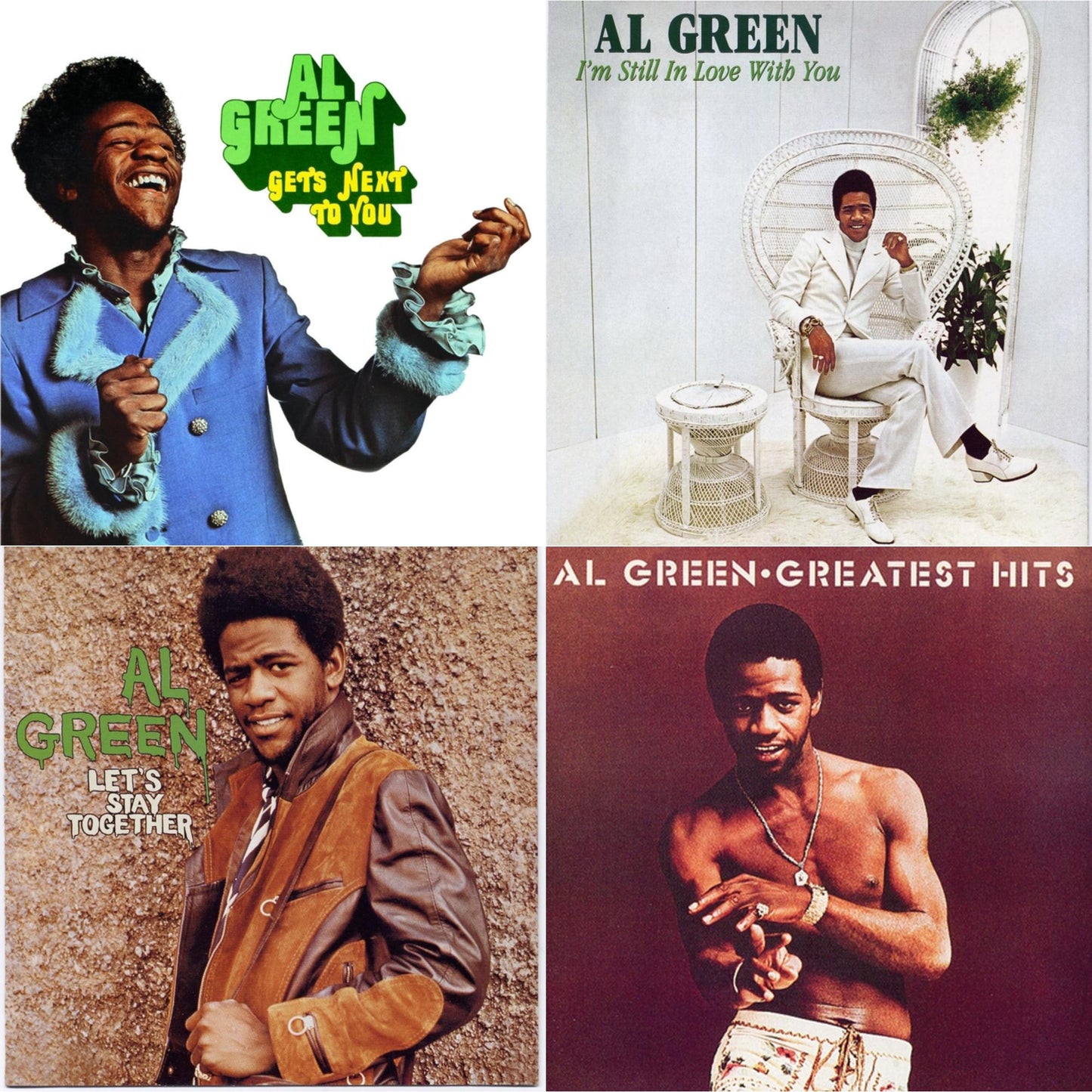 Al Green - Greatest Hits & I'm Still In Love With You & Let's Stay Together & Gets Next To You - LP Vinyl Bundle