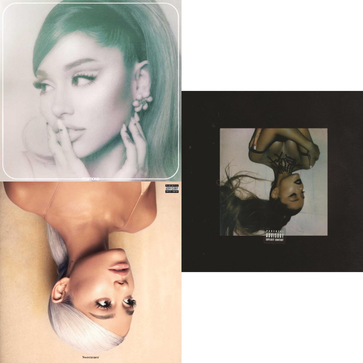 Ariana Grande - Positions (Coke Bottle Clear LP Vinyl) & Sweetener (X) (2LP) & Thank U, Next