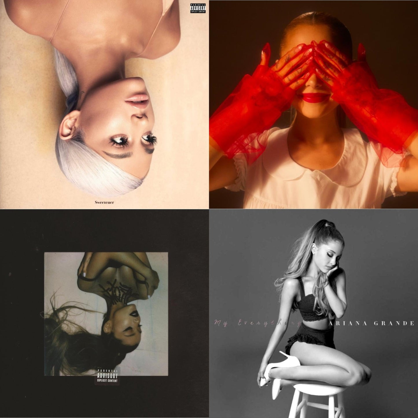 Ariana Grande - Eternal Sunshine (X) (Ruby LP Vinyl) & Sweetener (X) (2LP) & Thank U, Next & My Everything