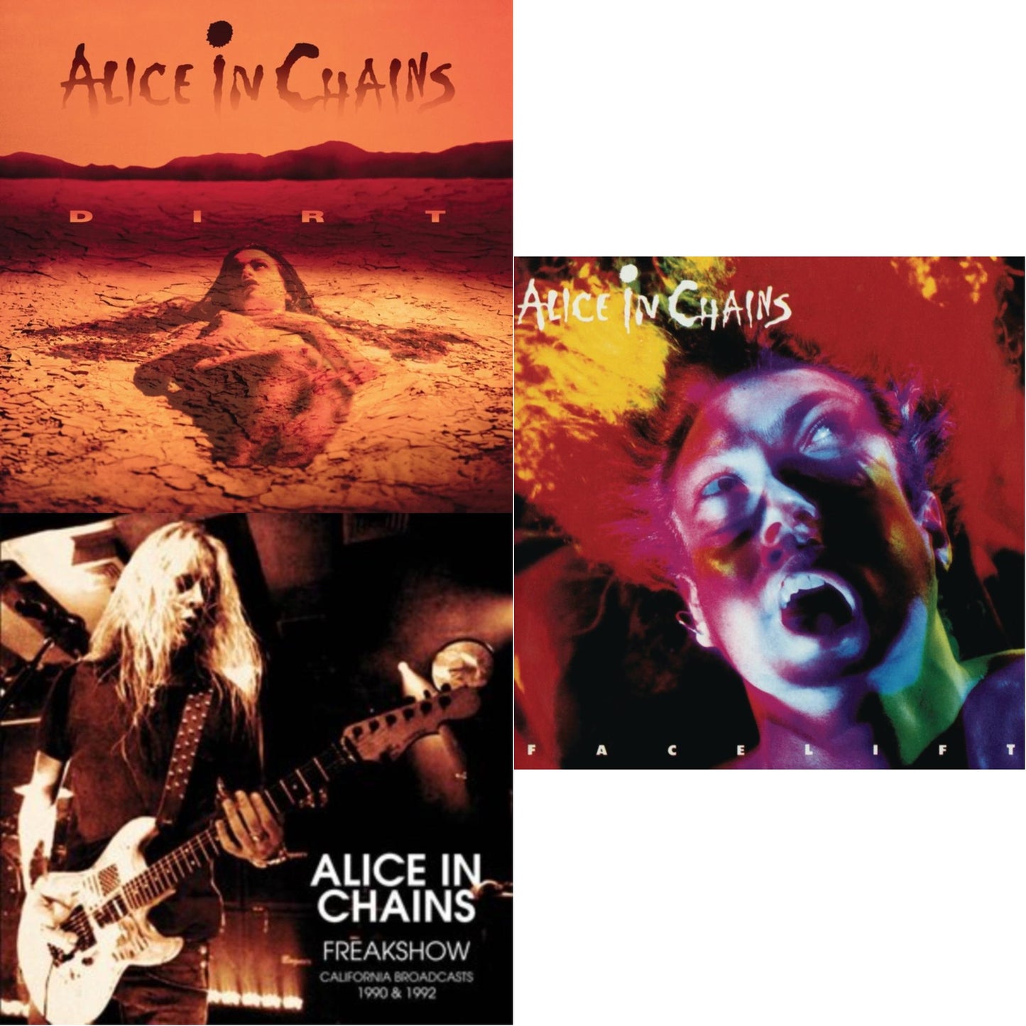 Alice In Chains - Dirt (2LP) & Freak Show (Red Vinyl/2LP) & Facelift (2LP)