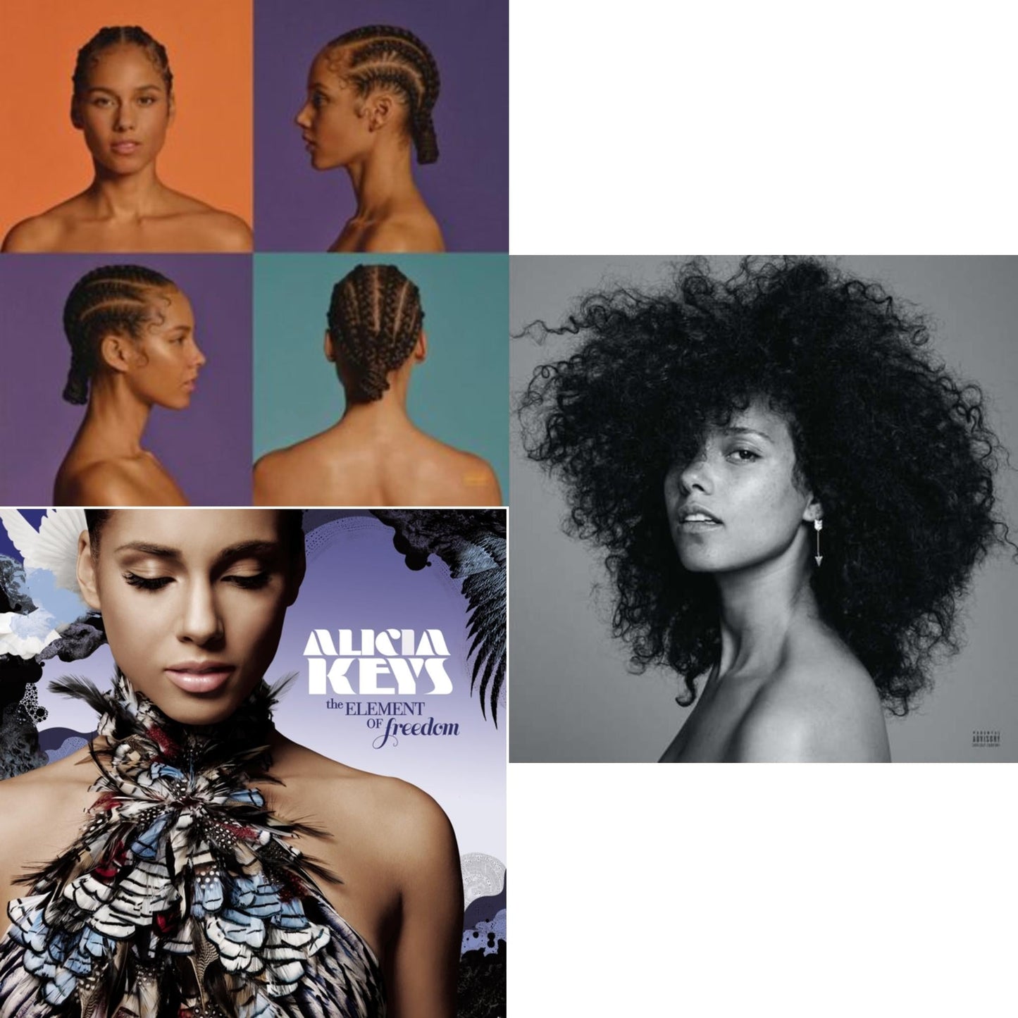 Alicia Keys - Alicia (X) (2LP/150G/Opaque White Vinyl/Dl Insert) & Element Of Freedom (2LP/Lilac Vinyl) & Here (Pa) (150G/Dlcard/Gatefold/24 X 24 Poster)