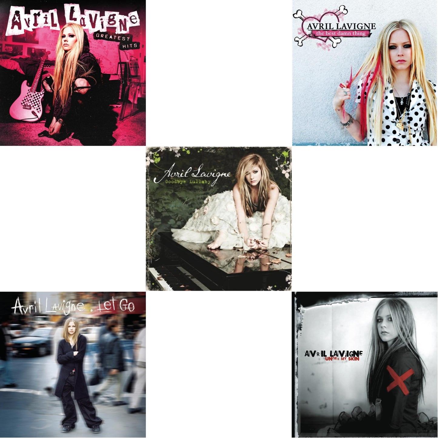 Avril Lavigne - Greatest Hits & Let Go & Goodbye Lullaby & Best Damn Thing & Under My Skin - CD Bundle