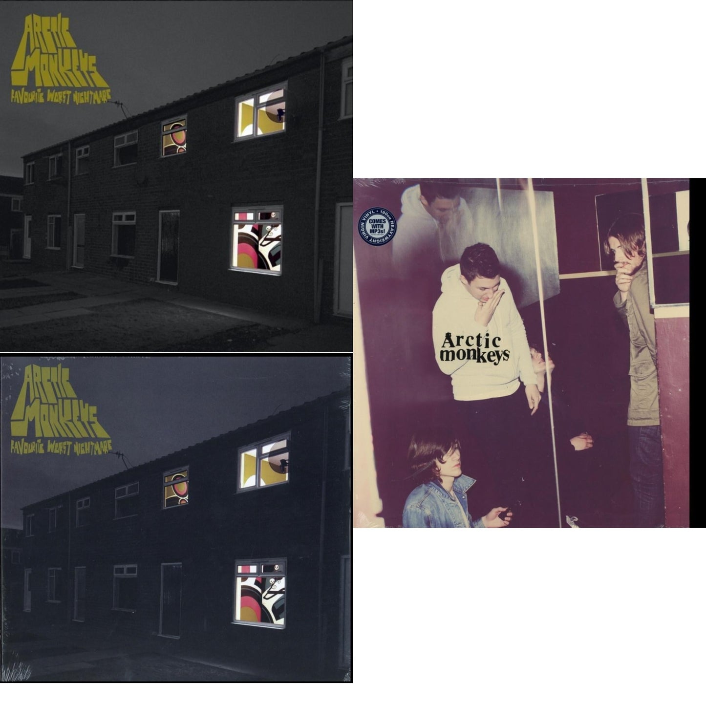 Arctic Monkeys - Favourite Worst Nightmare & Favourite Worst Nightmare (Gatefold) & Humbug (Dl Card) - LP Vinyl Bundle