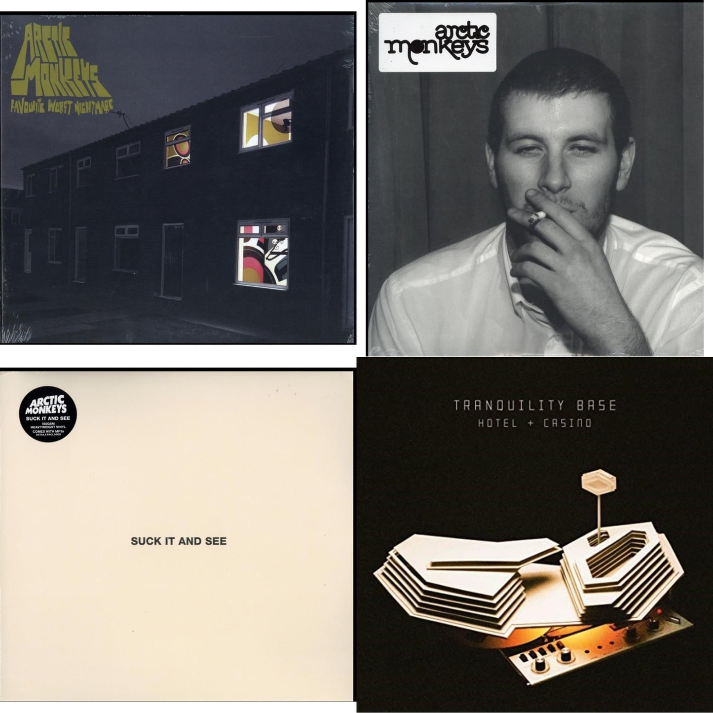 Arctic Monkeys - Favourite Worst Nightmare & Whatever People Say I Am That's What I Am Not & Suck It & See (Dl Card) & Tranquility Base Hotel & Casino (Dl Card) - LP Vinyl Bundle