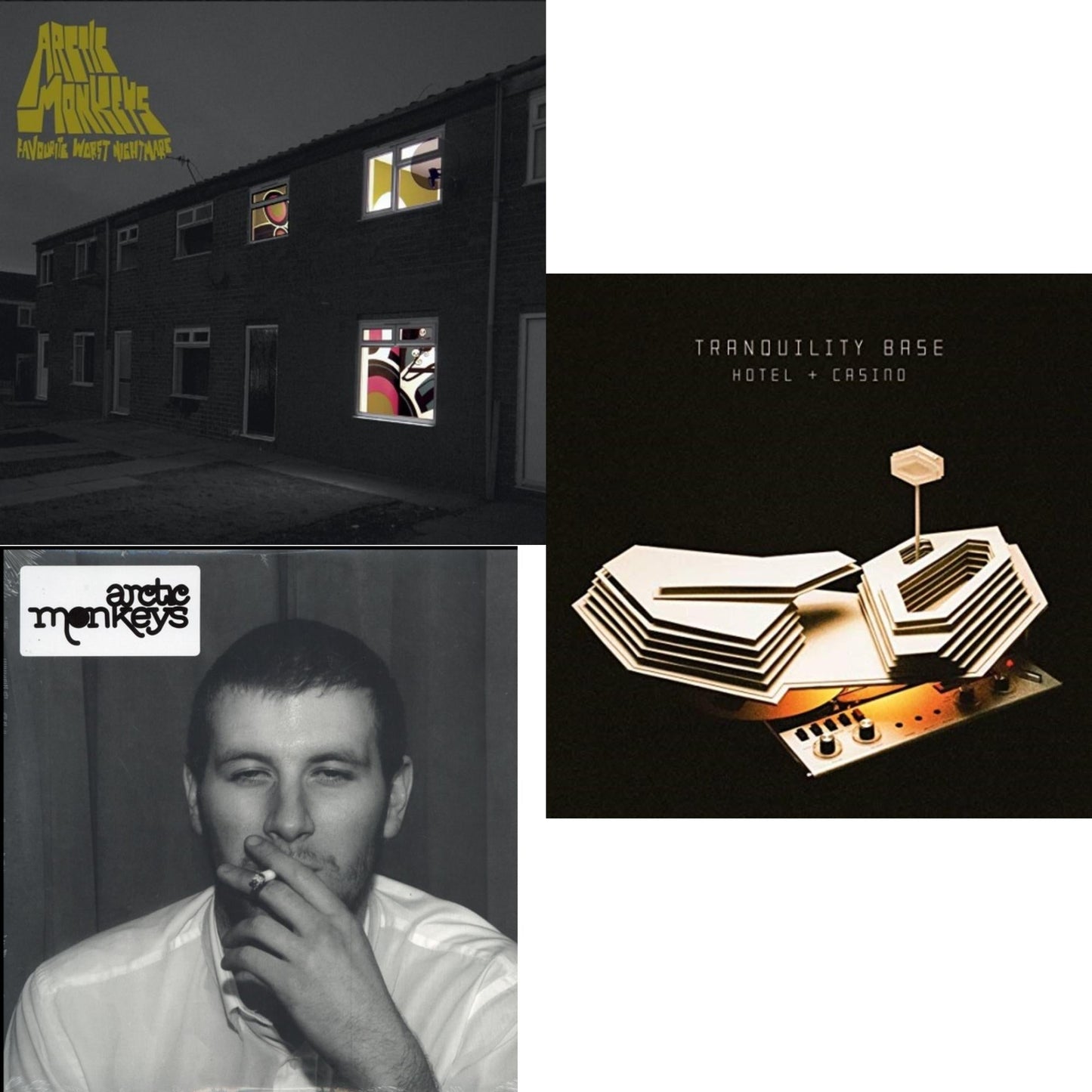 Arctic Monkeys - Favourite Worst Nightmare (Gatefold) & Whatever People Say I Am That's What I Am Not & Tranquility Base Hotel & Casino (Dl Card) - LP Vinyl Bundle