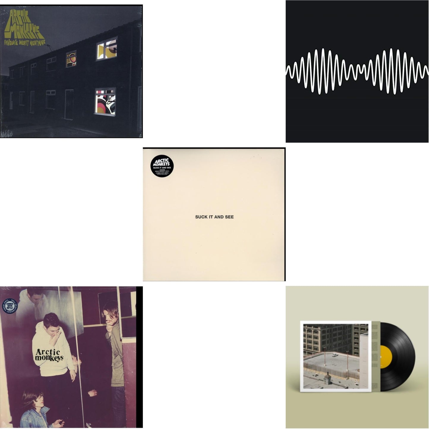 Arctic Monkeys - Favourite Worst Nightmare & Humbug (Dl Card) & Suck It & See (Dl Card) & Am (Dl Card) & The Car - LP Vinyl Bundle