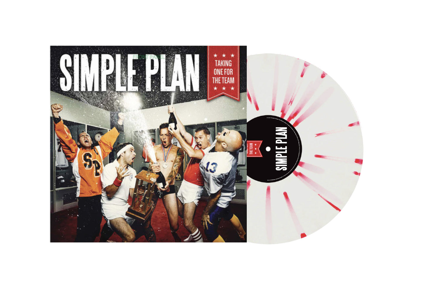 Simple Plan ‘Take One For The Team’ LP (Limited Edition – Only 500 Made, White with Red Splatter Vinyl) Vinyl Record