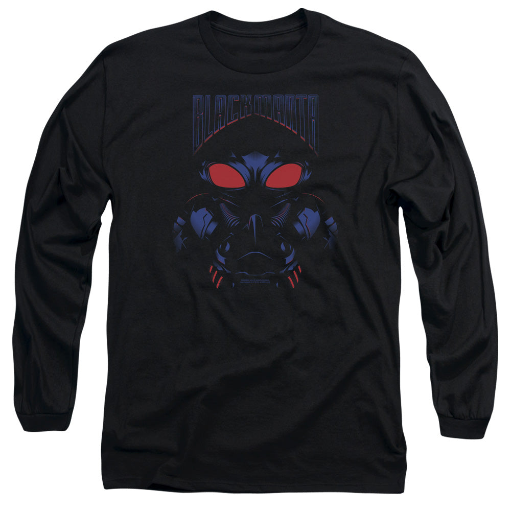 Aquaman Movie Black Manta Mens Long Sleeve Shirt Black Officially Licensed