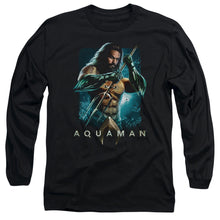 Load image into Gallery viewer, Aquaman Movie Trident Mens Long Sleeve Shirt Black