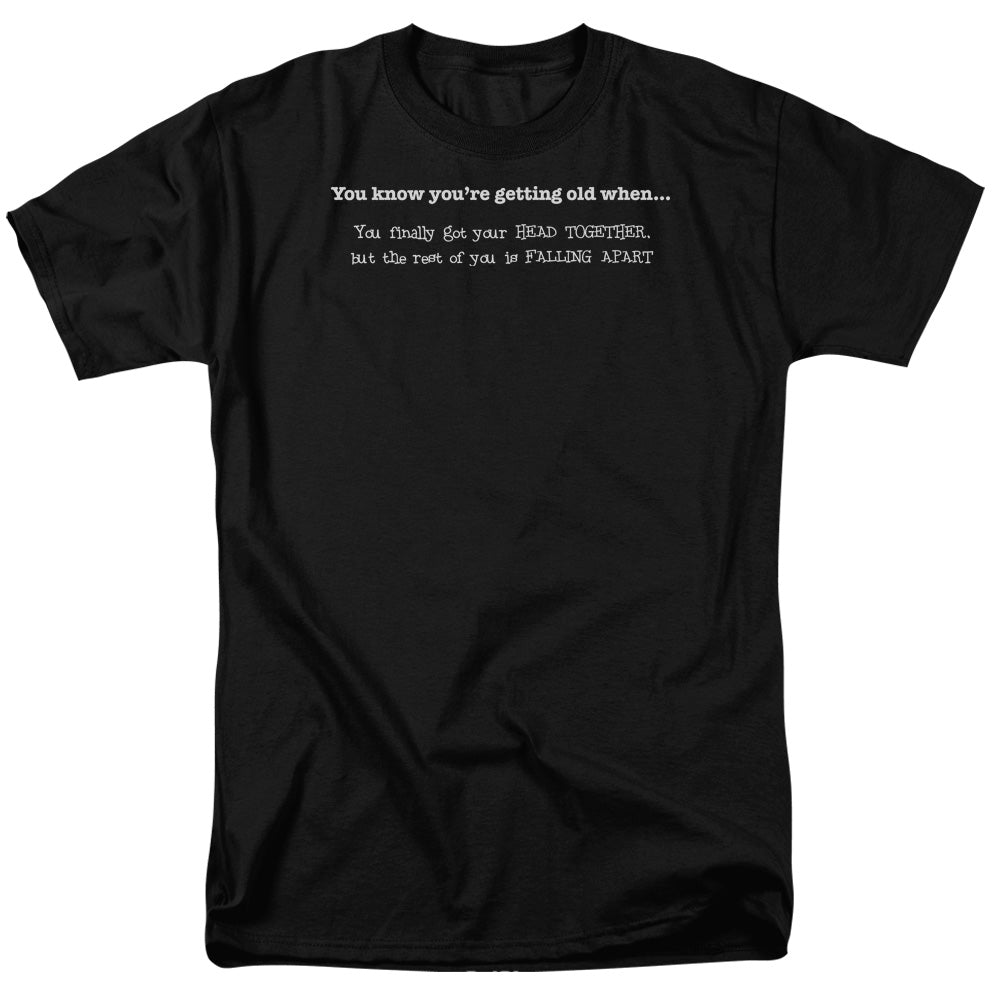 Getting Old Falling Part Mens T Shirt Black